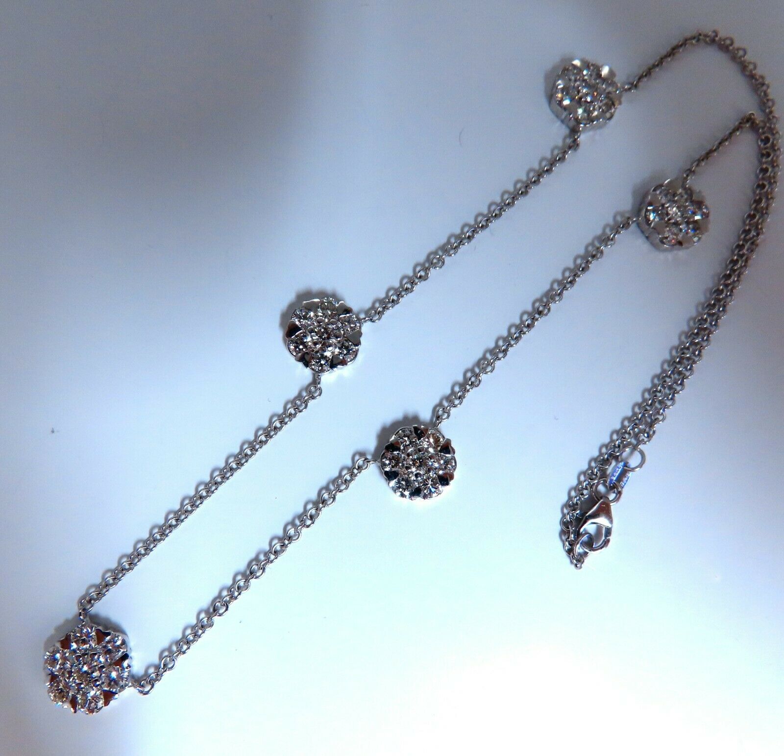 5.22ct Natural Diamond Cluster Pendant Necklace - 14K Yellow Gold Floretta Design - 17 Inch Chain - Elegant Gift for Women, Perfect for Weddings & Special Occasions