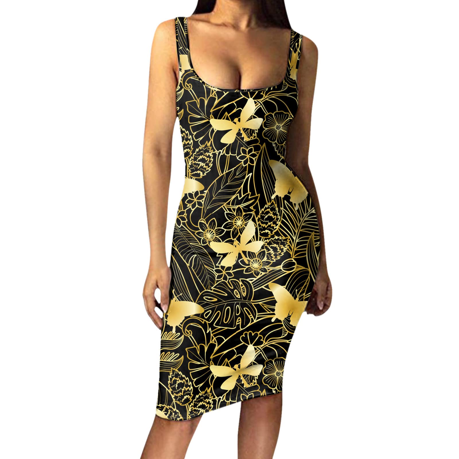 Women's Long Sleeveless Striped Summer Dress - Flowy Casual Swing Dress with Pockets for Beach, Vacation & Everyday Wear