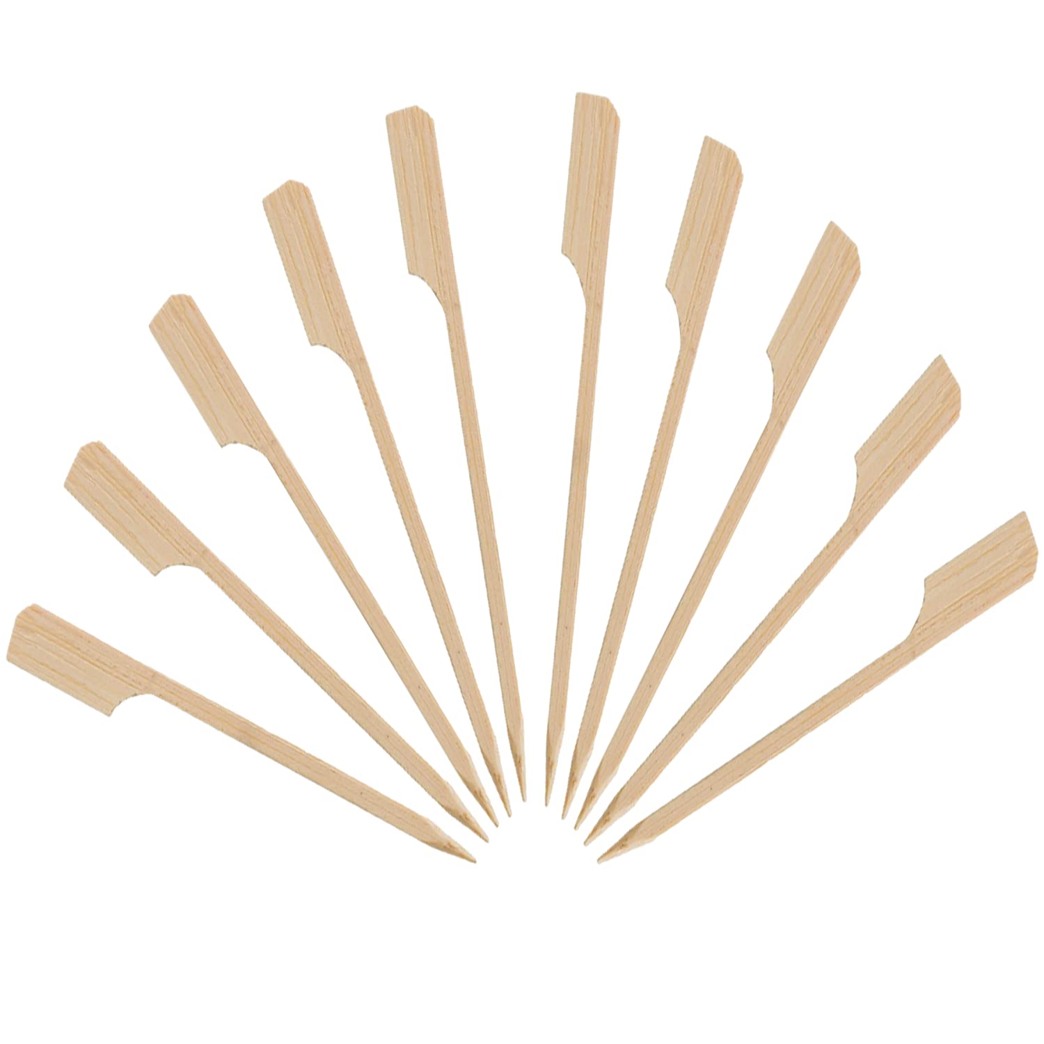 100Pcs 4-Inch Bamboo Wooden Paddle Picks - Cocktail & Appetizer Skewers, Fruit & Sandwich Toothpicks, Party Snack Forks (100 Count) - Perfect for Catering, BBQ, Picnics & Home Entertaining