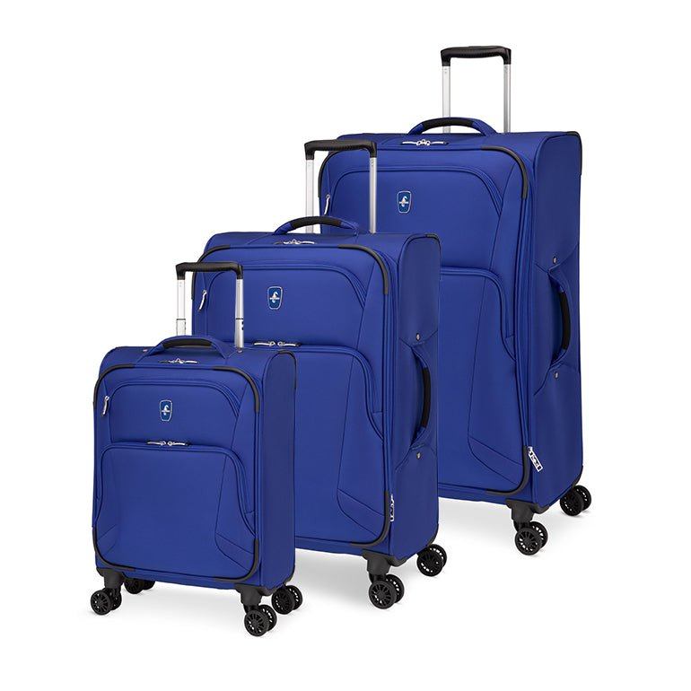 Atlantic Artisan III Spinner 3-Piece Luggage Set - Lightweight Expandable Suitcase with 360° Wheels for Travel, Business & Vacation (Black) - Perfect for Airplane Carry-On & Checked Bags
