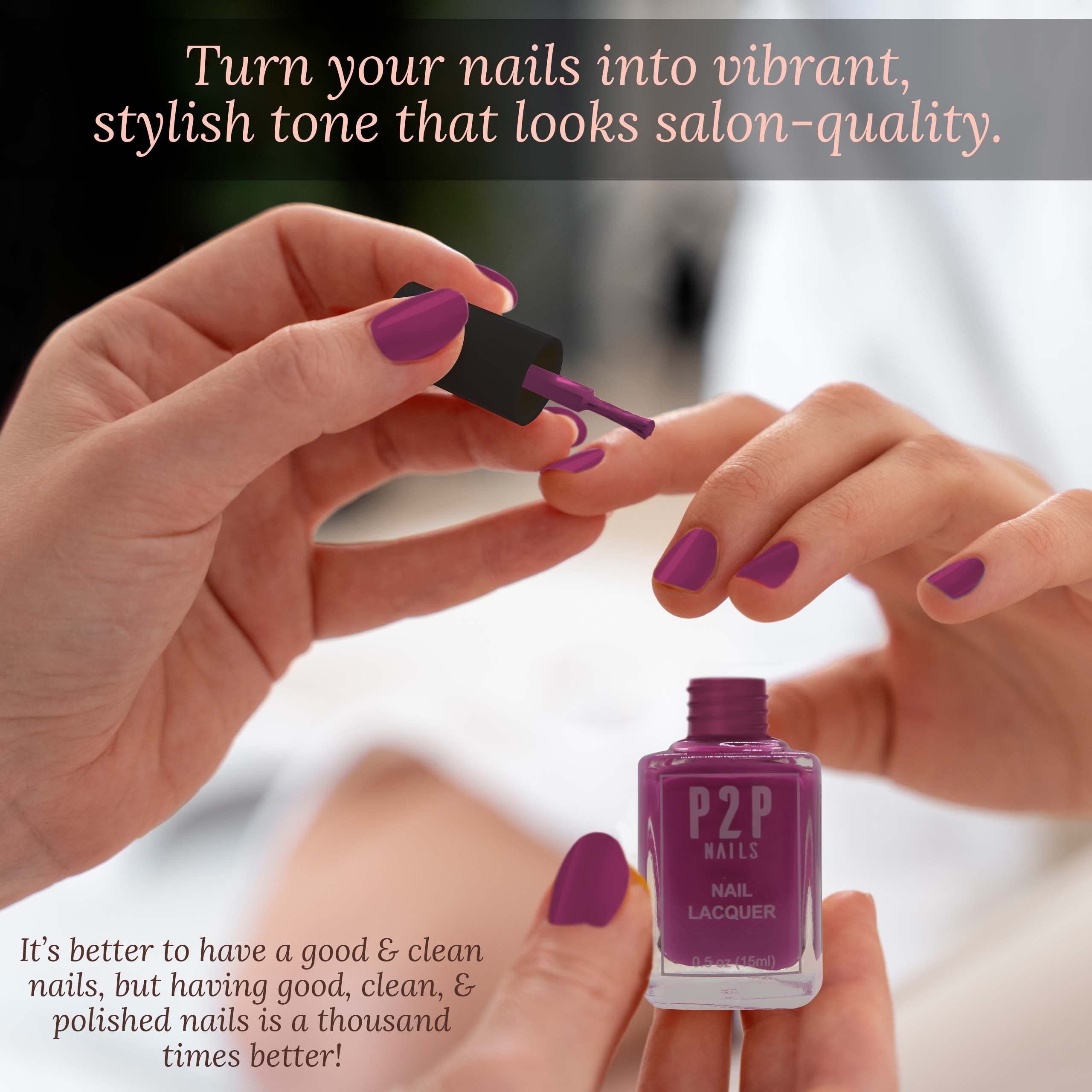 Purple Nail Polish - All Season Long Lasting Salon Quality Nail Lacquer with Natural Shine (Pink Punch) - Perfect for Manicures, Pedicures, and Special Occasions