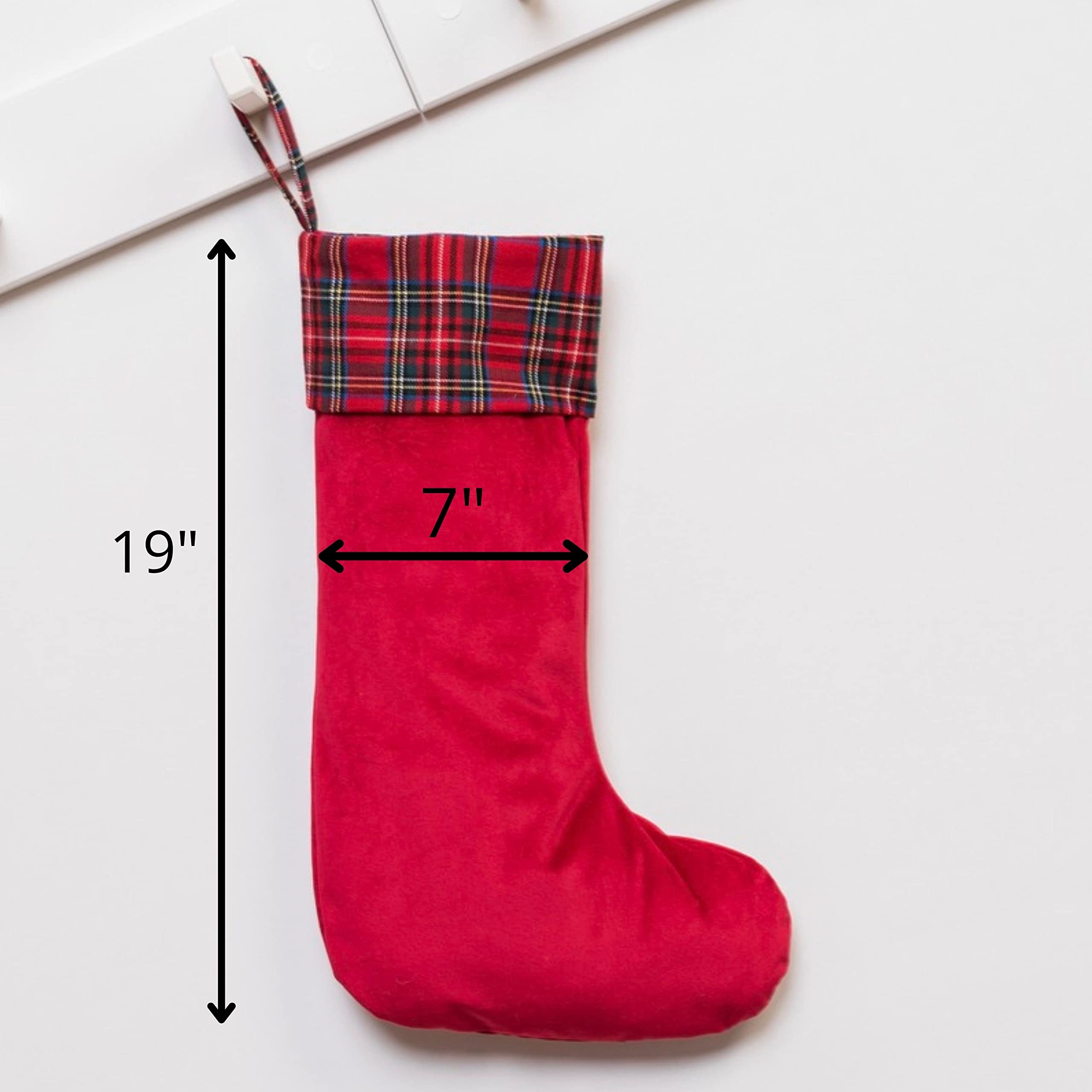 Personalized Christmas Stockings with Plaid Cuff - Custom Name Holiday Decor for Fireplace Mantel, Tree, and Festive Home Decorations
