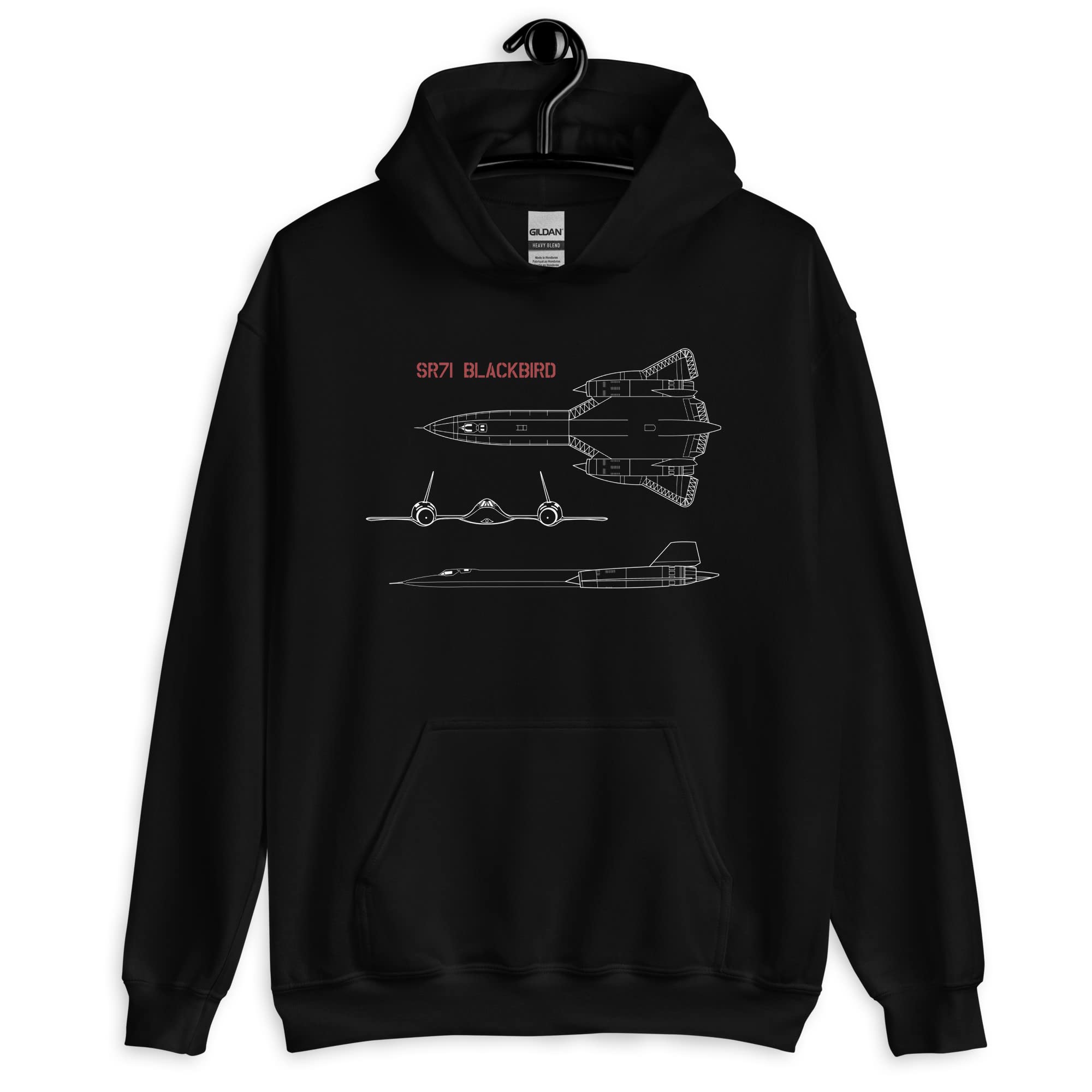 SR-71 Blackbird Military Spyplane Aircraft Unisex Hoodie - Cool Aviation Enthusiast Gift for Men & Women - Perfect for Pilots, Veterans, and Airshow Lovers