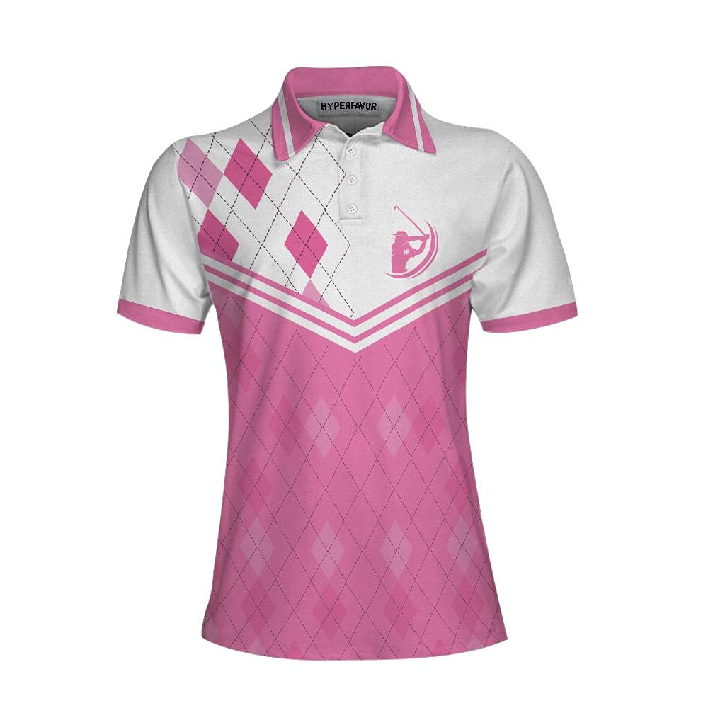 HYPERFAVOR Women's Quick-Dry Short Sleeve Golf Polo Shirt - Moisture Wicking Pink Golf Top for Women - Perfect for Golfing, Tennis & Outdoor Activities