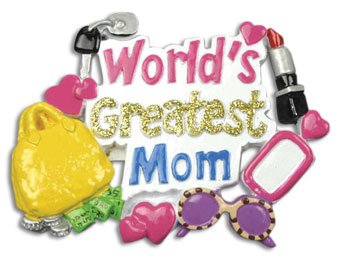 World's Greatest MOM Personalized Christmas Ornaments - Santa Gifts for MOM, Family Keepsake, Holiday Decor, Perfect for Tree, Mantel, or Gift Giving