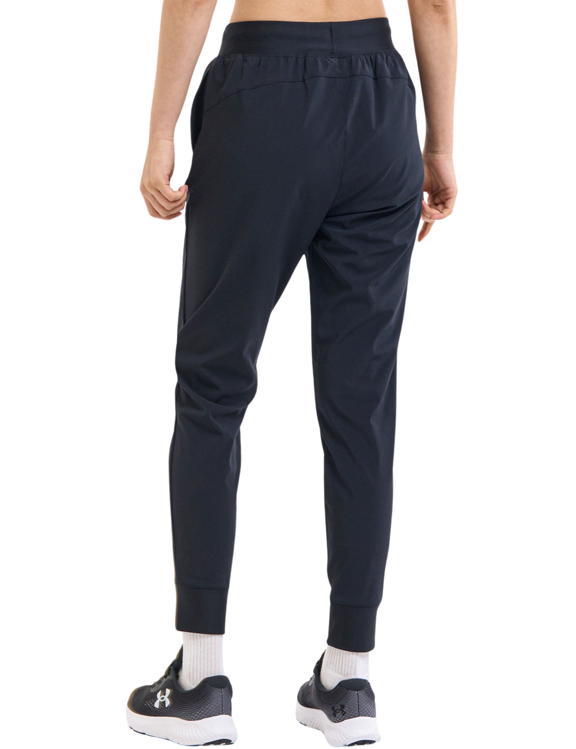 Rival High Rise Woven Pants for Women - Black & White Slim Fit Trousers | Casual Office Wear & Weekend Outfits