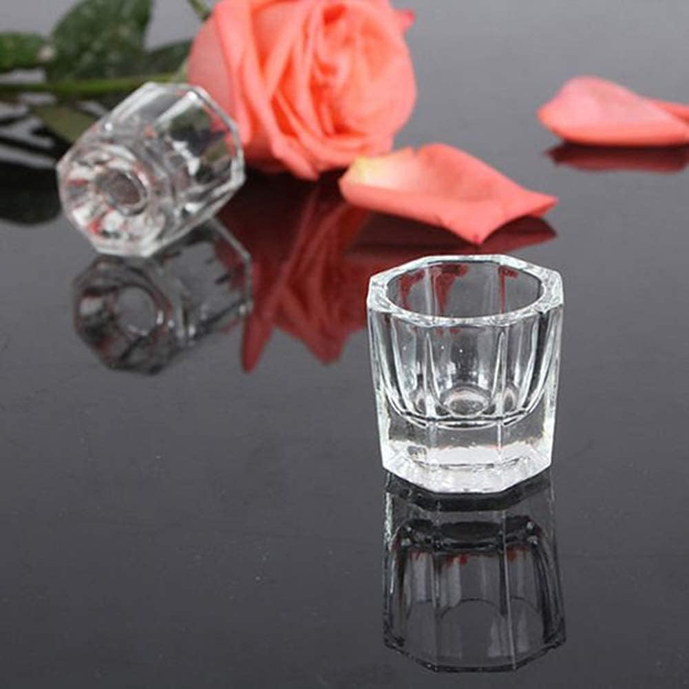 **Nail Art Dappen Dish - Clear Glass Monomer Liquid Bowl & Powder Holder for Acrylic Nails (Pack of 1) - Perfect for Salon, DIY Manicures & Professional Nail Artists**