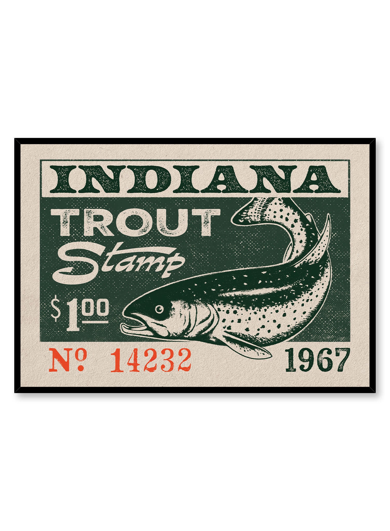 Indiana Trout Fishing Poster - Premium Wall Art for Anglers & Nature Lovers - Perfect for Home, Office, or Cabin Decor