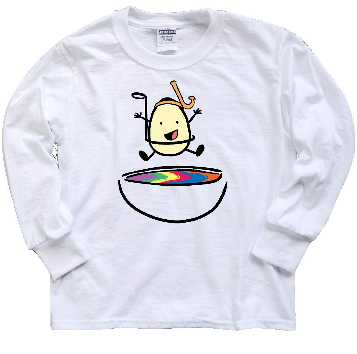 Inktastic Easter Egg Jumping Into The Dye Snorkel Youth Long Sleeve T-Shirt - Fun Holiday Themed Shirt for Easter Celebrations, Egg Hunts & Spring Parties
