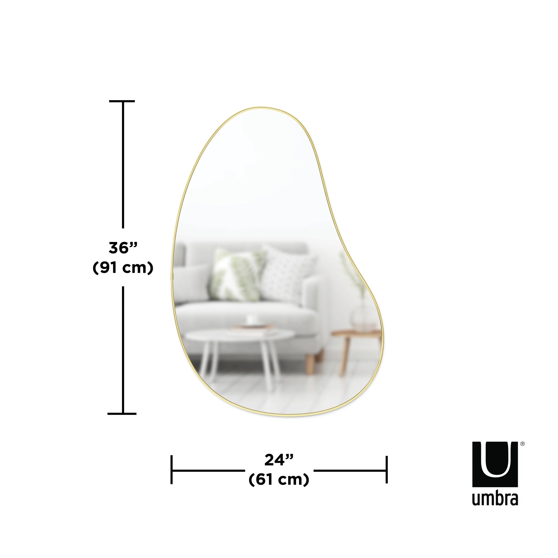 Stylish Hubba Pebble Wall Mirror - Round Decorative Hanging Mirror for Living Room, Bedroom & Bathroom - Perfect for Home Decor & Vanity Areas