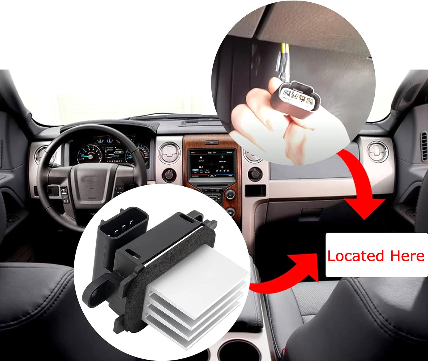 Female Electrical Connector with 7 Wires for Ford Lincoln HVAC Blower Motor Resistor - Compatible with Car AC Heater System Repair & Replacement