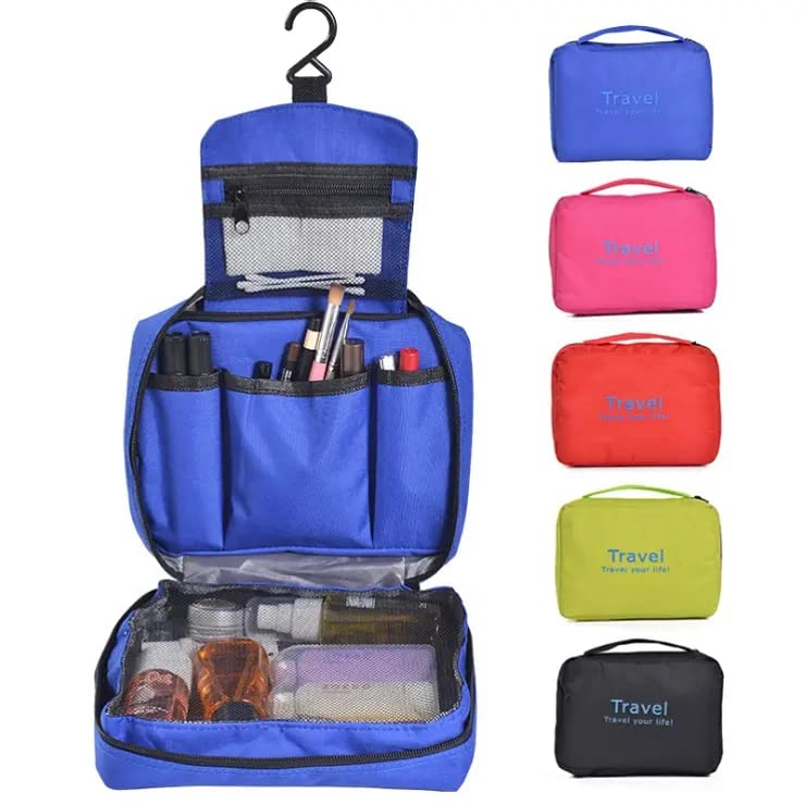 Hanging Travel Toiletry Bag for Women - Waterproof Cosmetic Organizer with Multiple Pockets, Makeup Storage Case for Bathroom, Gym, Camping & Vacation (Multi-Colored)