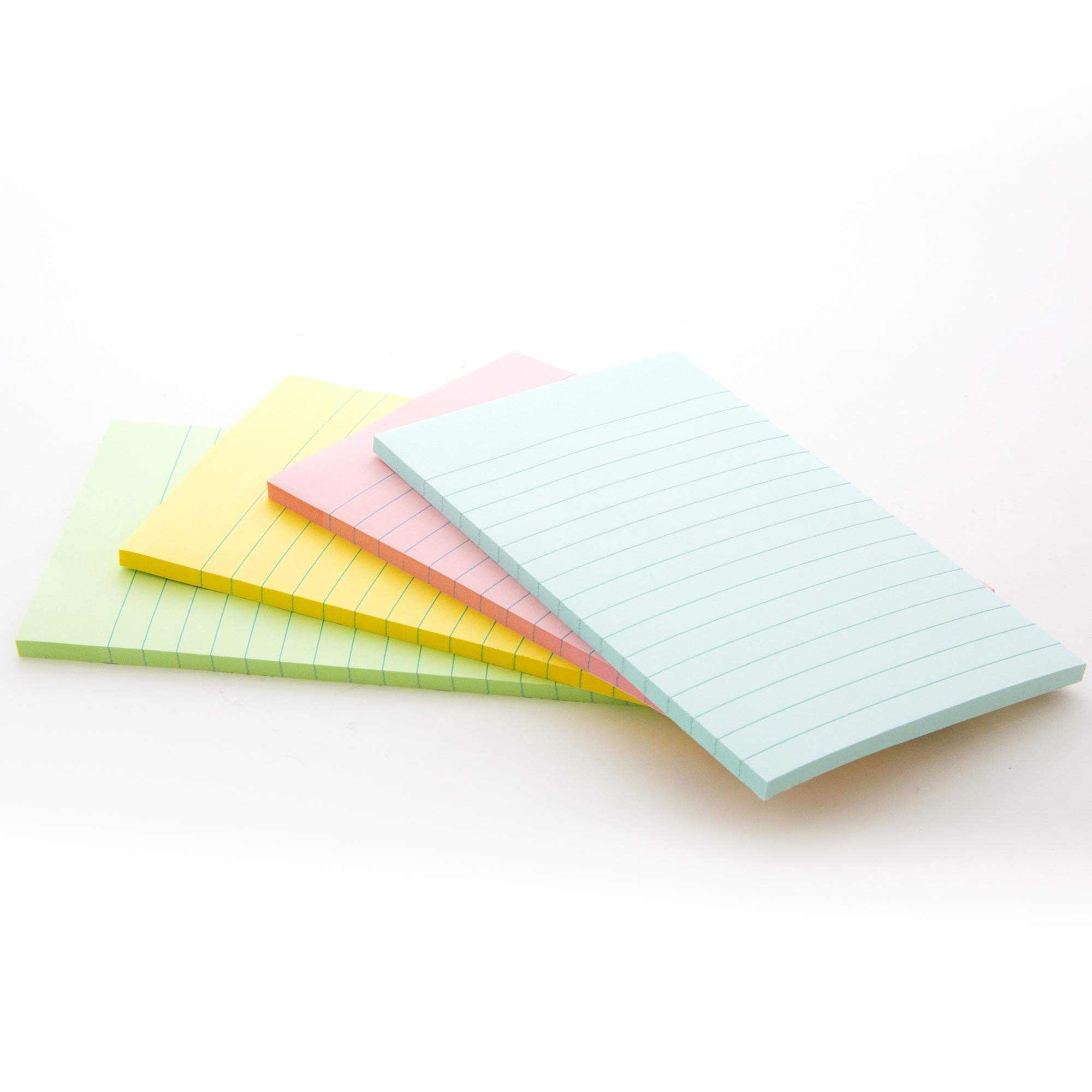 BAZIC 4x6 Inch Lined Sticky Notes - Colorful Self-Stick Memo Pads, Recyclable Adhesive Notes (50 Sheets/Pack, 144 Packs) - Perfect for Office, School & Home Organization