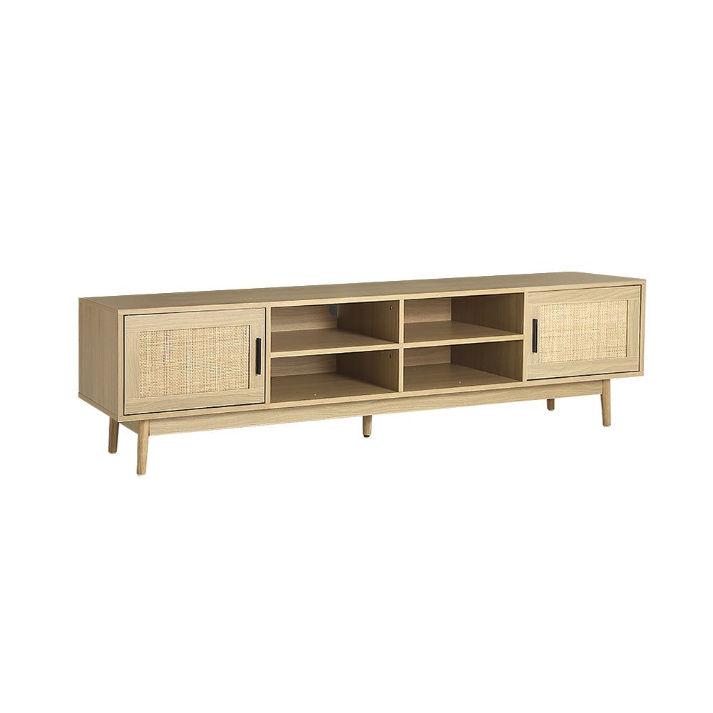 Artiss 180cm Rattan TV Stand Entertainment Center with Storage - Modern TV Cabinet for Living Room, Bedroom & Home Theater