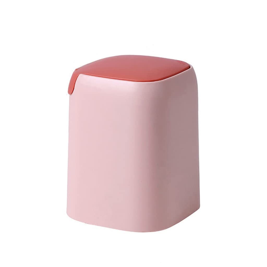 Nordic Style Small Bathroom Trash Can with Swing Lid - Mini Waste Bin for Living Room, Bedroom, Dorm & Office Desk - Elegant Desktop Paper Basket (Color: C) | Perfect for Home, Bathroom, Bedside & Workspace Organization