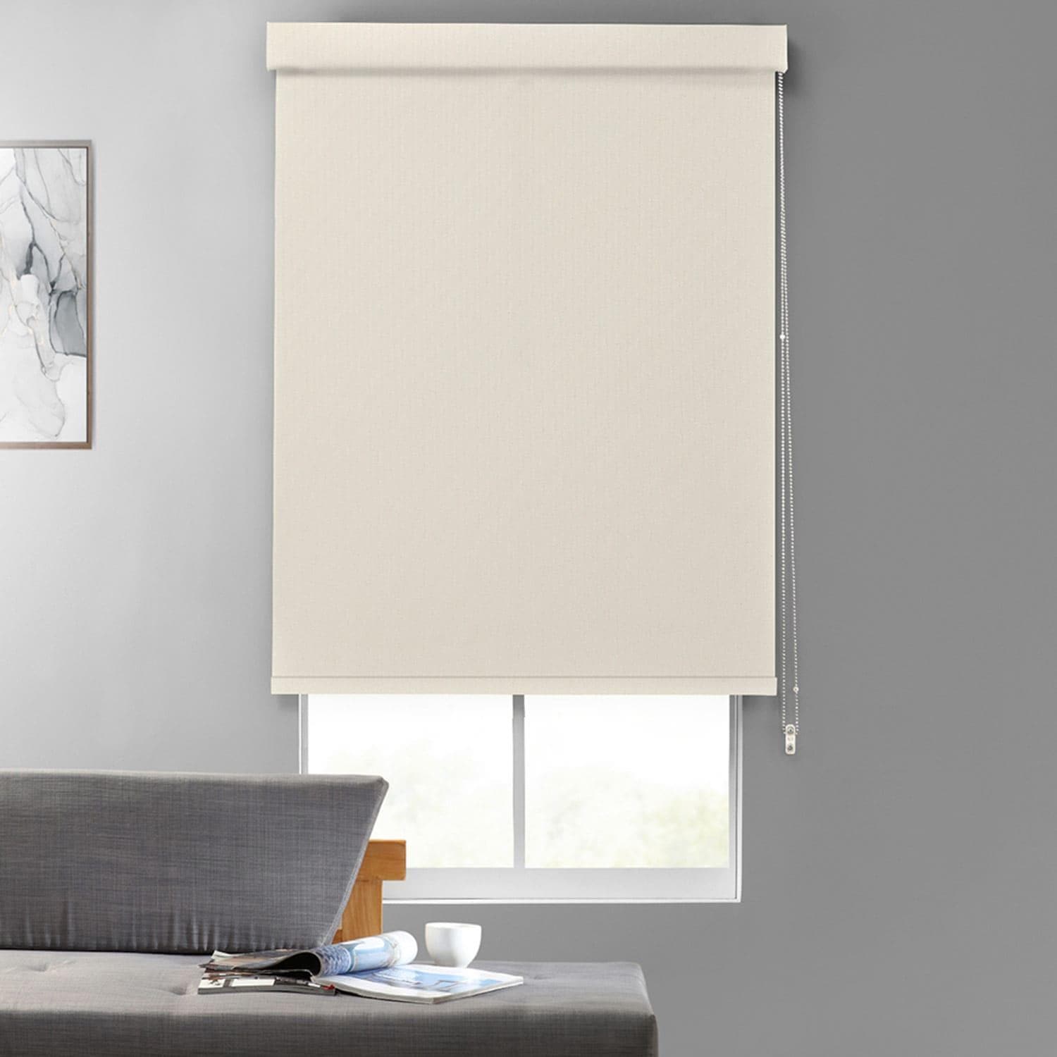 Premium Blackout Roller Shades - Textured Broadcloth Fabric for Complete Light Blocking - Perfect for Bedrooms, Home Theaters & Nurseries