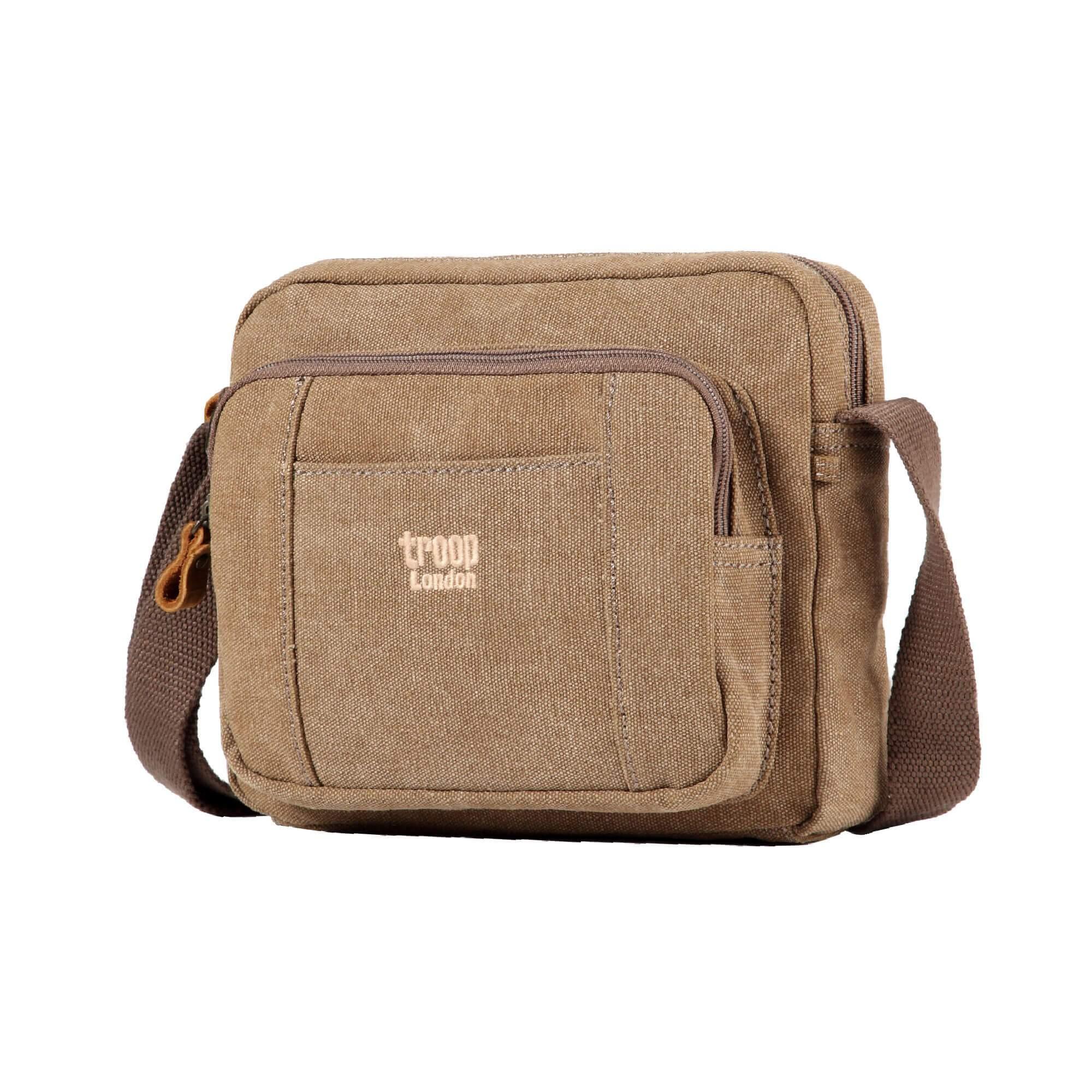 Troop London Classic Canvas Crossbody Bag for Women & Men - Stylish & Durable Shoulder Bag for Travel, Work & Everyday Use