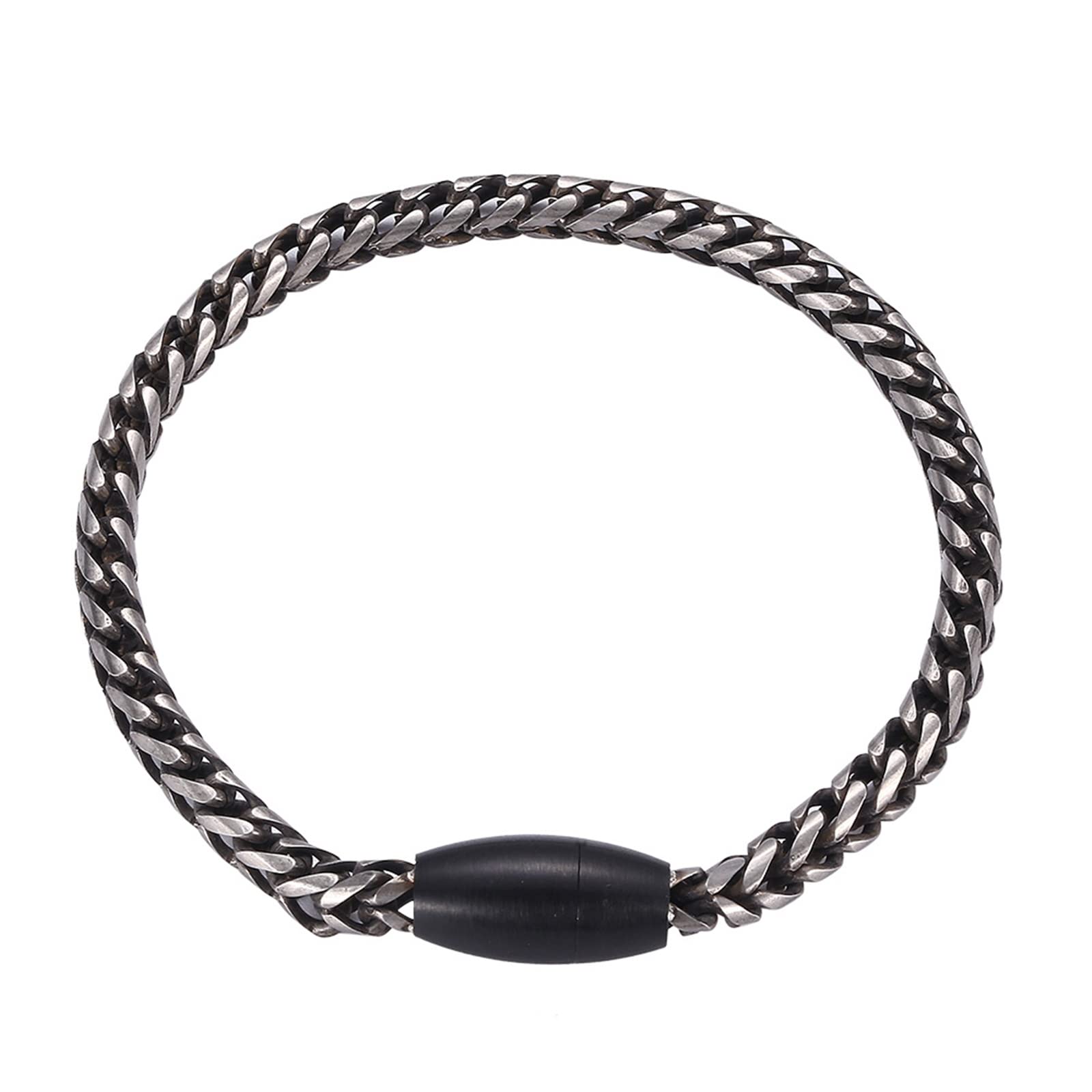 Vintage Silver Chain Bracelets for Men - Stainless Steel Bangle Bracelet with Niche Design | Perfect for Casual Wear, Gifts & Special Occasions