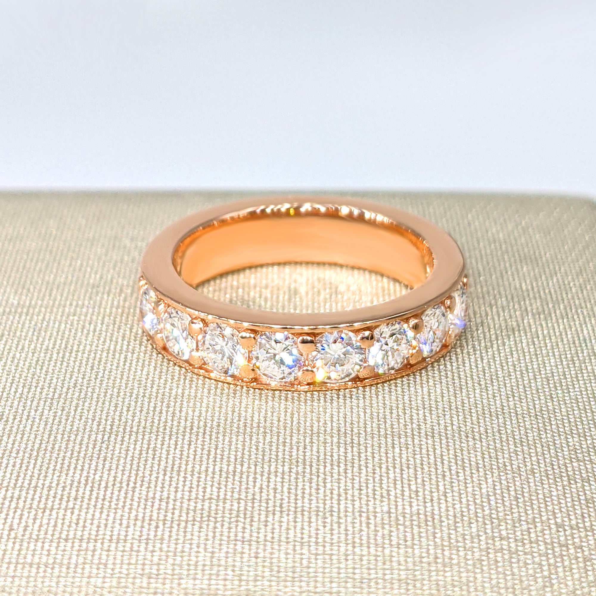 0.80 Carat Round Diamond Pave Channel Wedding Band Ring - 14K White Gold Bridal Set for Women, Perfect for Engagement, Anniversary & Special Occasions
