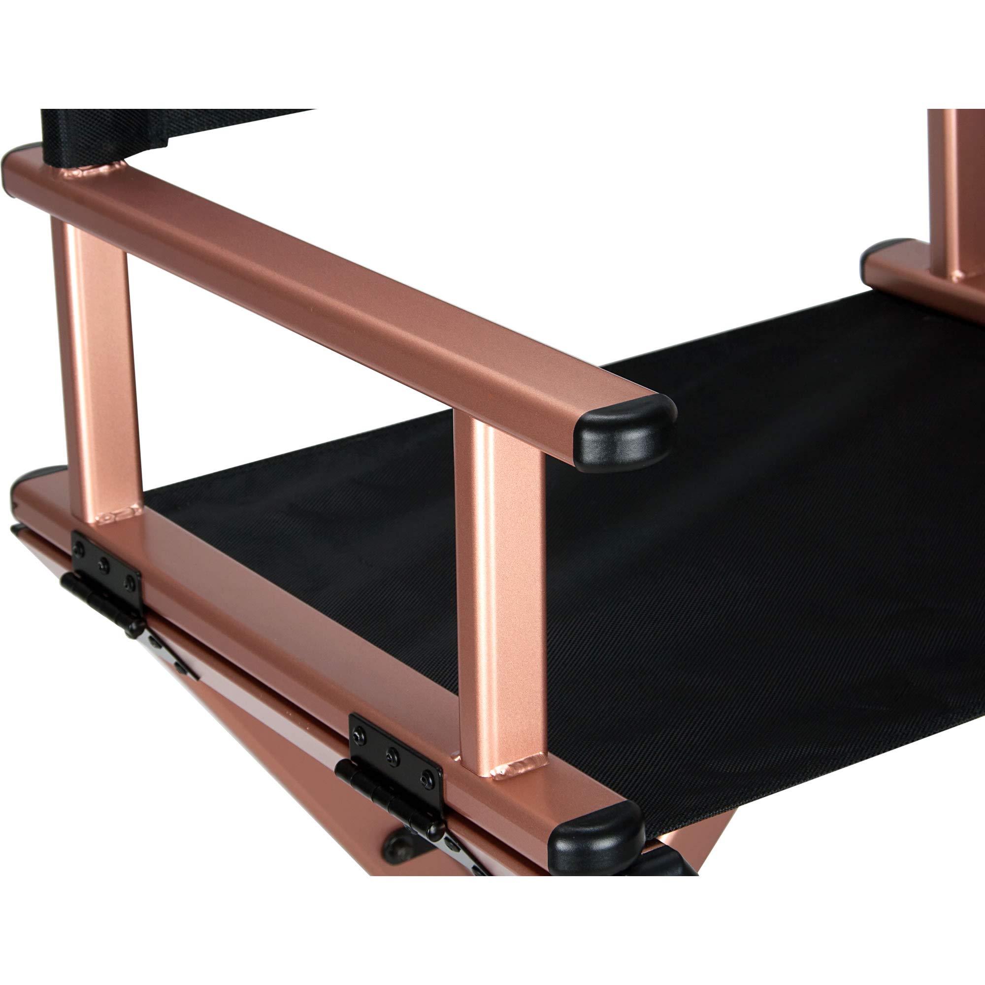 Professional Makeup Artist & Director's Lightweight Portable Foldable Aluminum Chair with Backrest, Footrest & Hinge Lock - Perfect for Film Sets, Salon Work & Outdoor Events