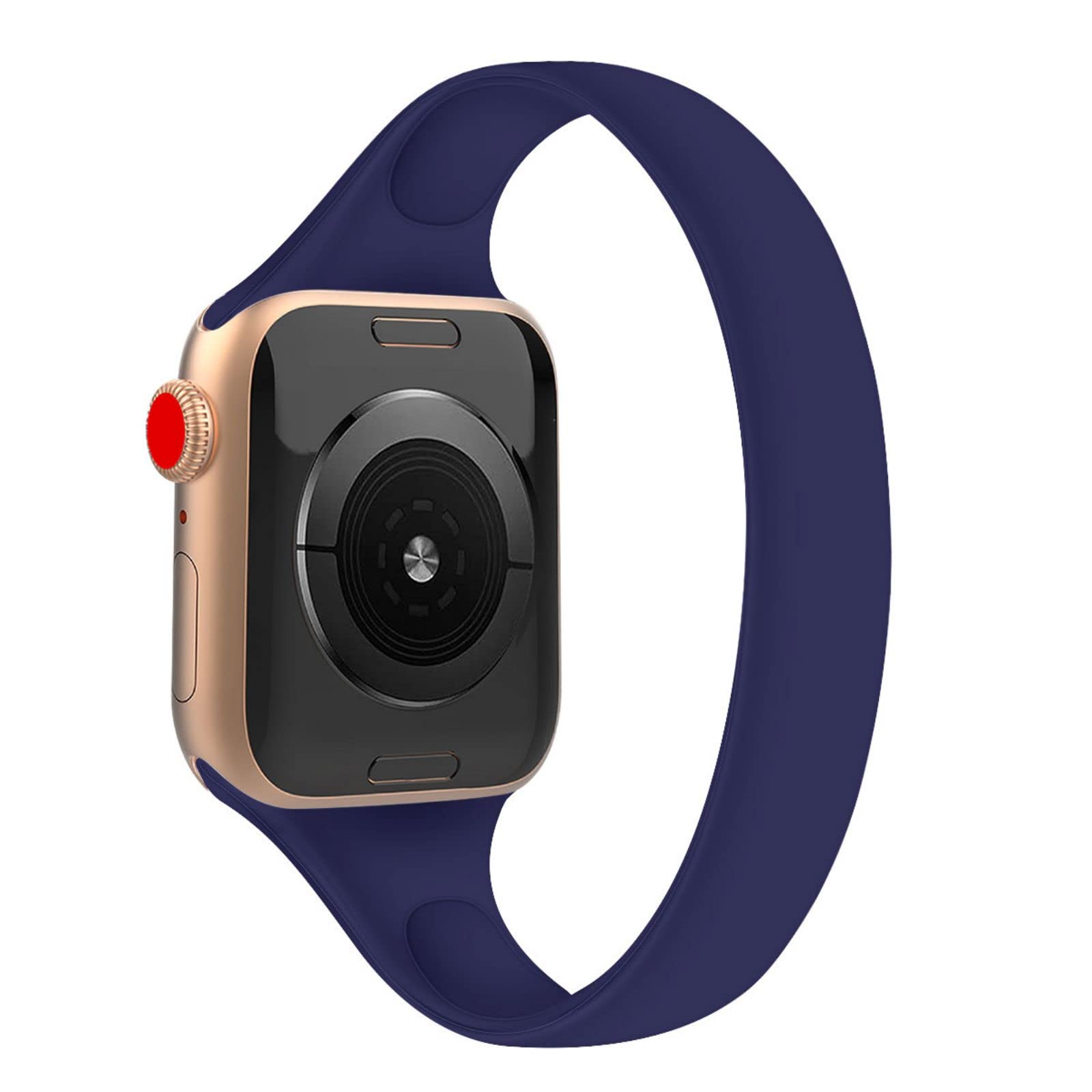 Mazoft Solo Loop Slim Band for Apple Watch 38mm 40mm 42mm 44mm 41mm 45mm 49mm - Stretchy Silicone Elastic Sport Strap Compatible with iWatch Series Ultra/SE/8/7/6/5/4/3/2/1 - Perfect for Workouts, Running & Everyday Wear