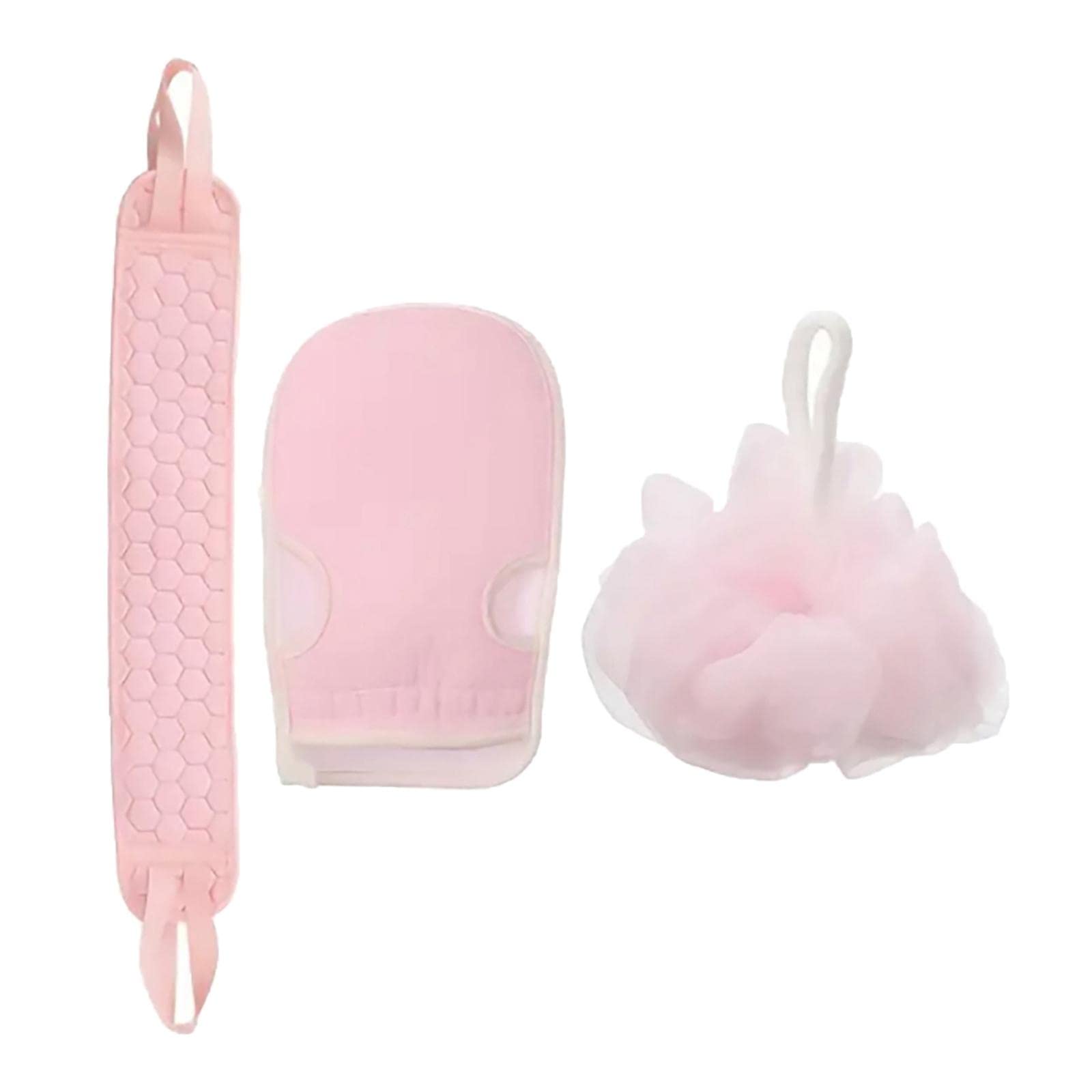 3-Piece Exfoliating Body Scrubber Mitts Set - SPA Quality Bath & Shower Gloves for Smooth Skin - Home, Travel & Gym Use - Perfect for Dry Brushing & Deep Cleansing