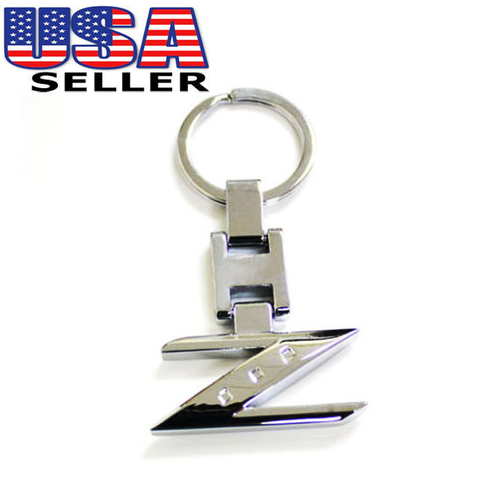 Chrome Plated Letter Z Keychain Ring for Nissan 280ZX 300ZX 350Z 370Z - Perfect Car Key Accessory for Z Series Enthusiasts & Gift Ideas
