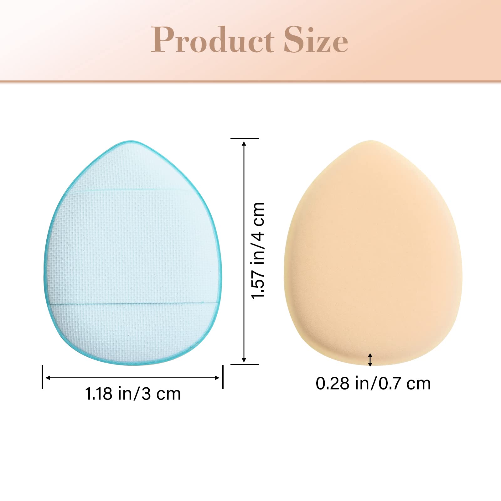 12-Piece Sibba Sponge Powder Puffs with Finger Holder Strap - Mini Beauty Blender for Liquid Foundation, Face & Eye Makeup - Wet/Dry Cosmetic Tools for Halloween, Festival & Daily Makeup Application