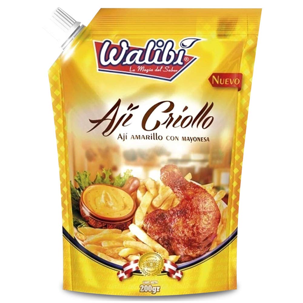 Hot Yellow Peruvian Pepper Sauce - Walibi eJoyStore Aji Criollo 200g | Spicy Condiment for Tacos, Grilled Meats & Peruvian Dishes