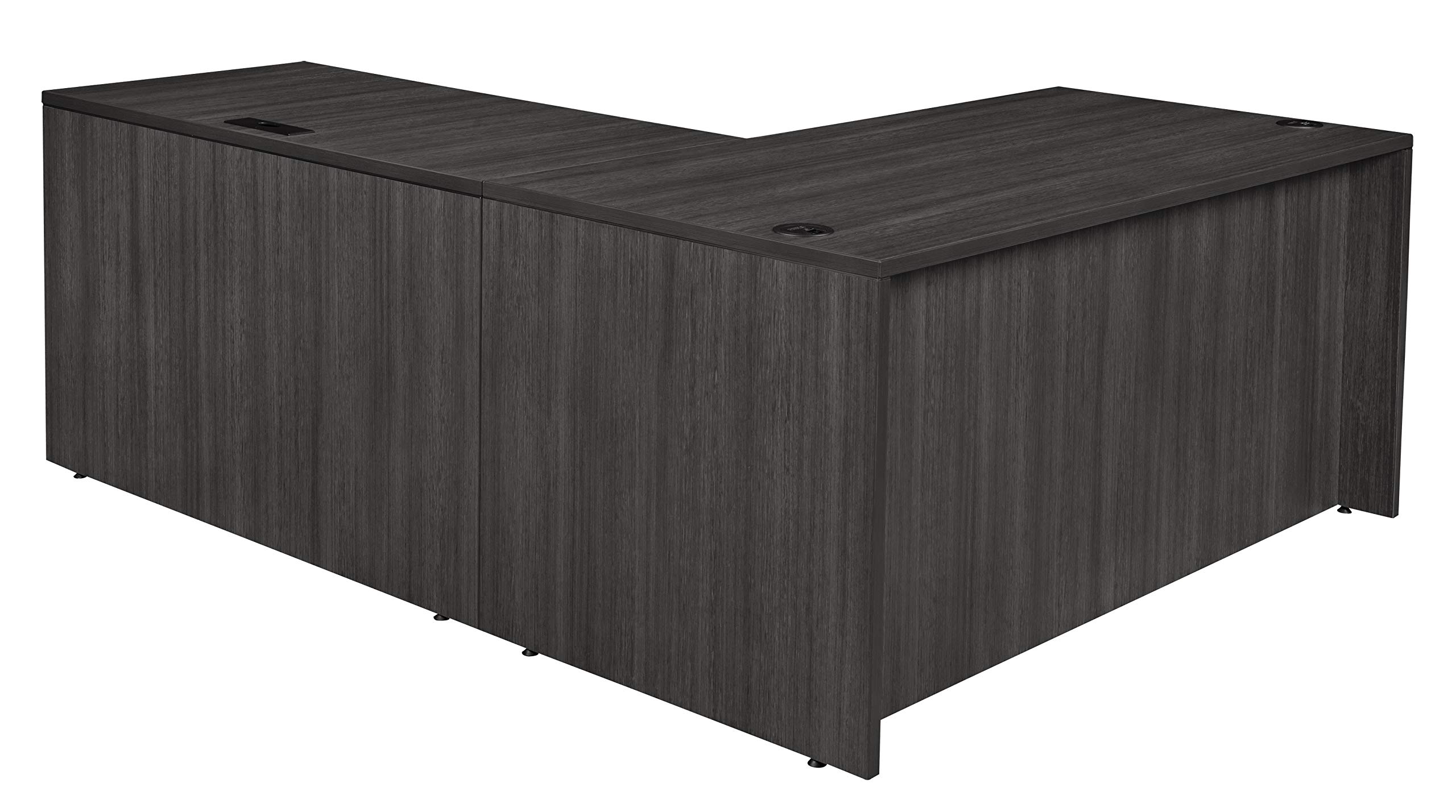 Regency Legacy L-Shaped Corner Desk 66 Inch, Home Office Computer Desk with Durable Ash Grey Finish - Perfect for Small Spaces, Gaming & Remote Work Setup