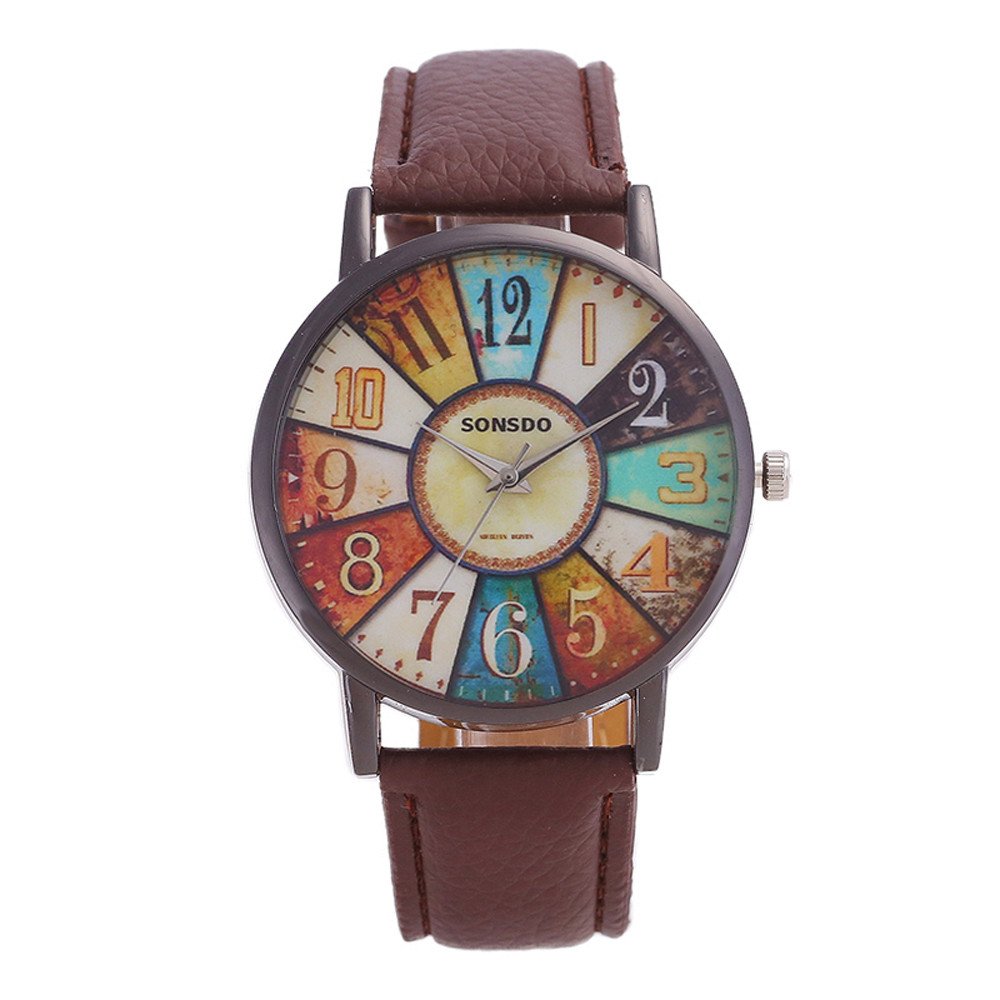 Stylish Unisex Retro Analog Quartz Watch - Genuine Leather Band, Large Face for Men & Women - Perfect for Casual Wear, Office & Everyday Use