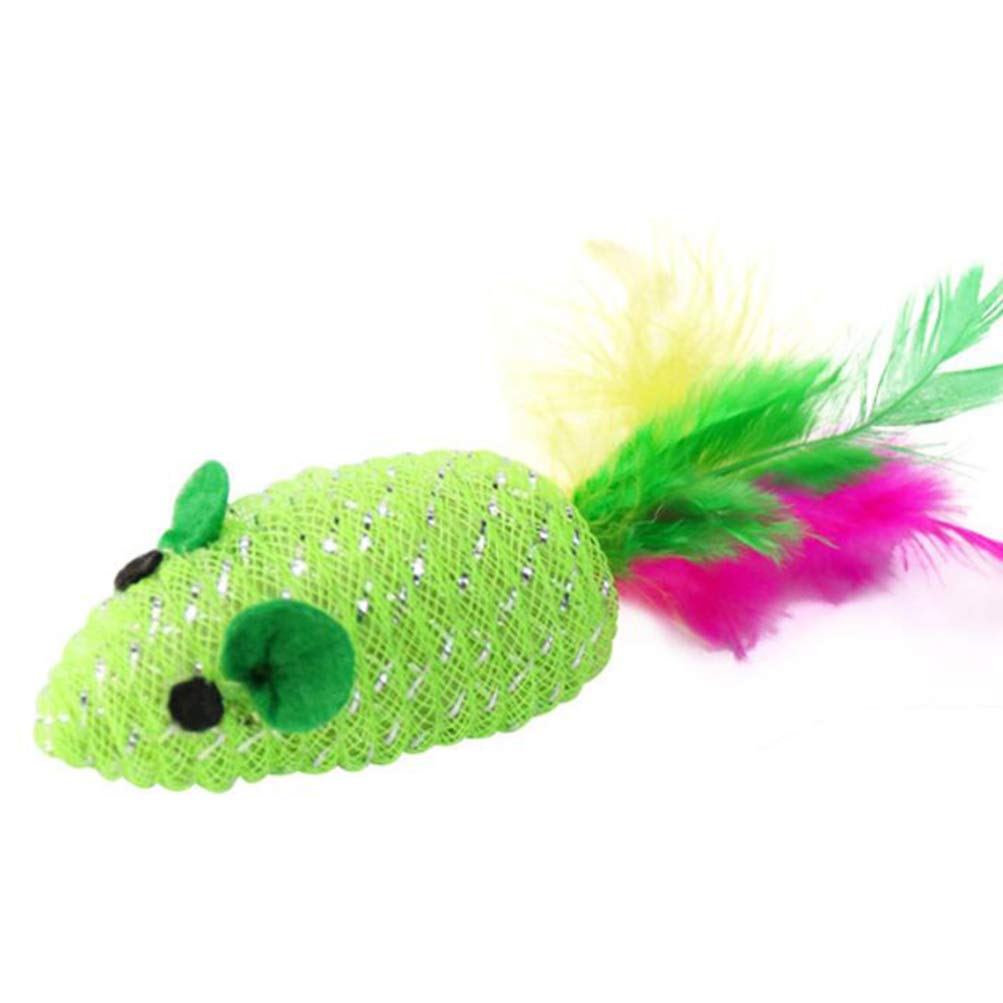 Balacoo 5pcs Interactive Kitten Toys - Plush Mice Cat Toys for Play & Exercise, Fun Teaser Toys for Kittens (Green) - Perfect for Indoor Play, Training & Bonding with Your Cat