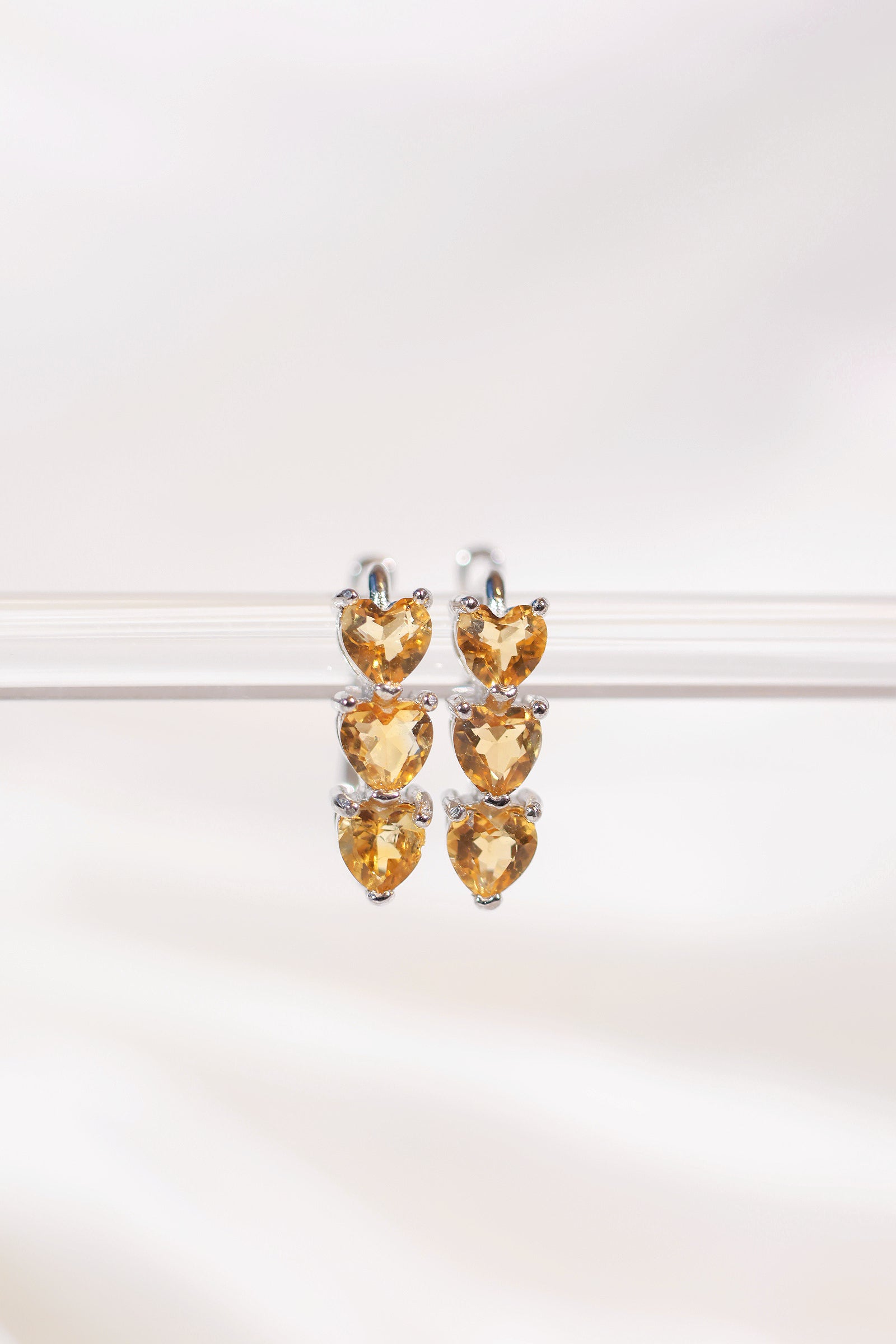 Natural Citrine Gemstone Stud Earrings for Women - 8mm Round Cut, 14K Gold Plated, Hypoallergenic - Perfect for Gifts, Parties & Everyday Wear