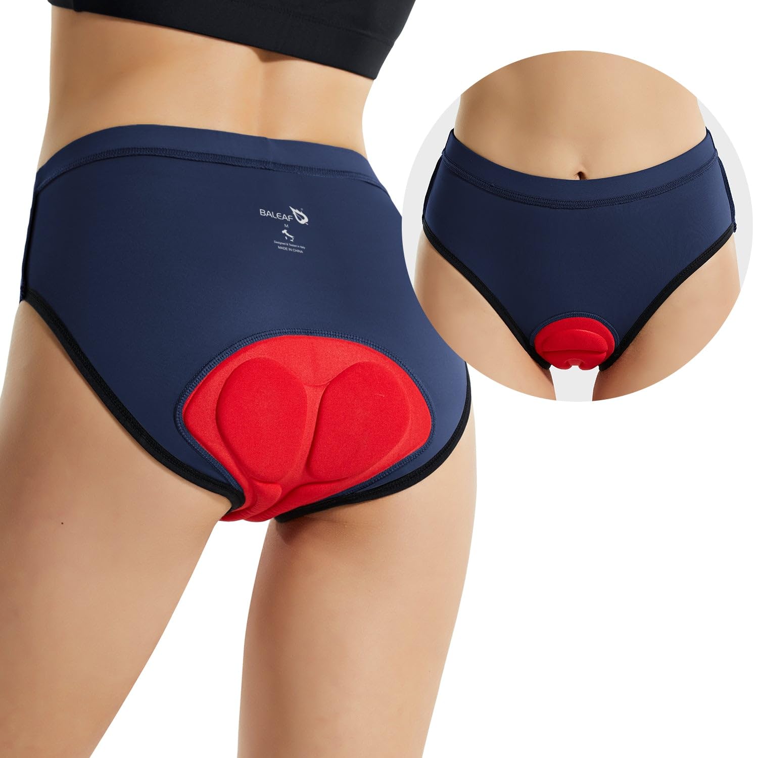 BALEAF Women's Padded Cycling Underwear - Breathable Bike Shorts with Comfortable Padding for Spinning, Biking & Indoor Cycling - Perfect for Road Cycling, Gym Workouts & Outdoor Sports