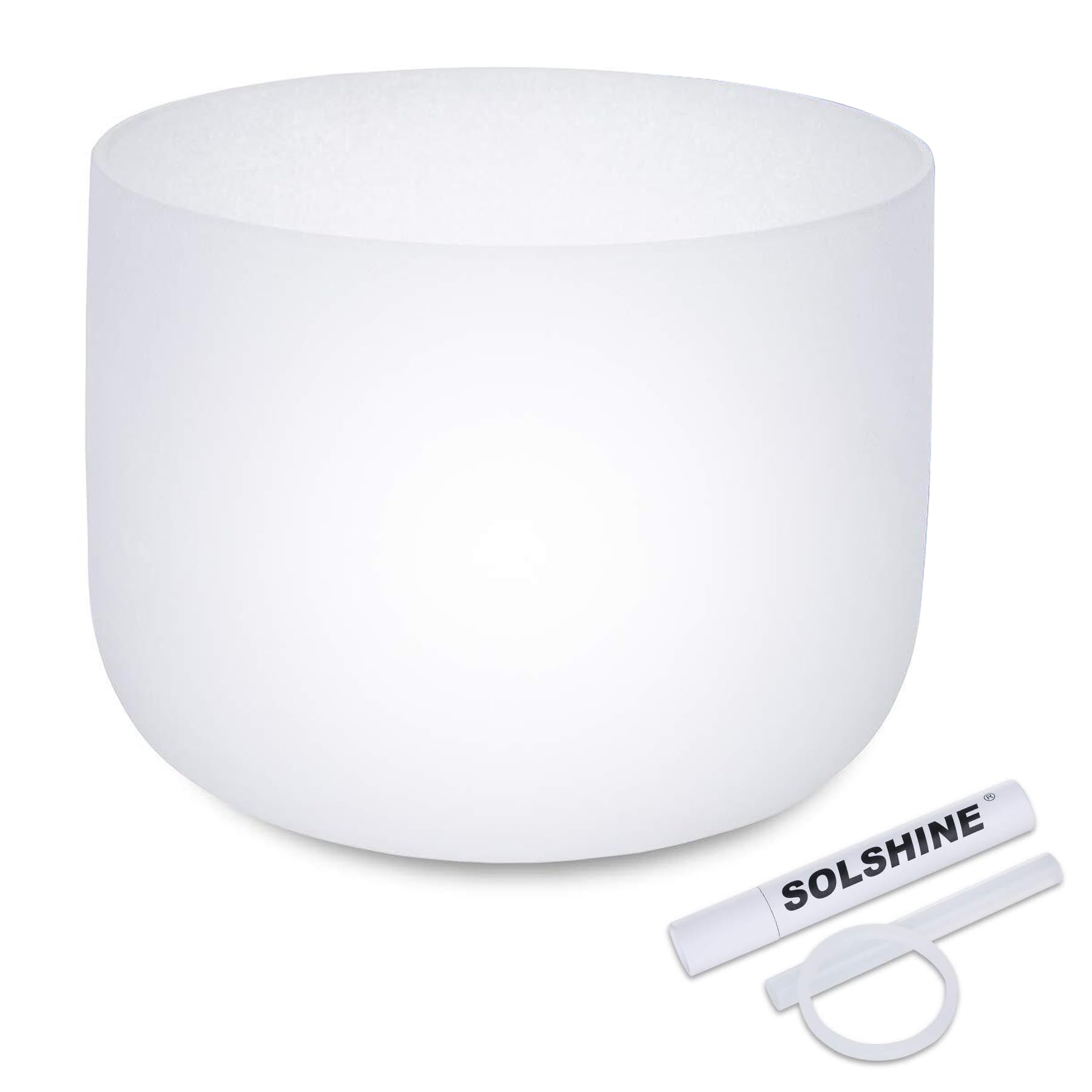 SOLSHINE 8-inch Crystal Singing Bowl - B Note 440Hz for Crown Chakra Healing, Includes Crystal Striker & O-Ring - Meditation, Sound Bath & Energy Balancing Tool for Yoga, Reiki & Spiritual Practices