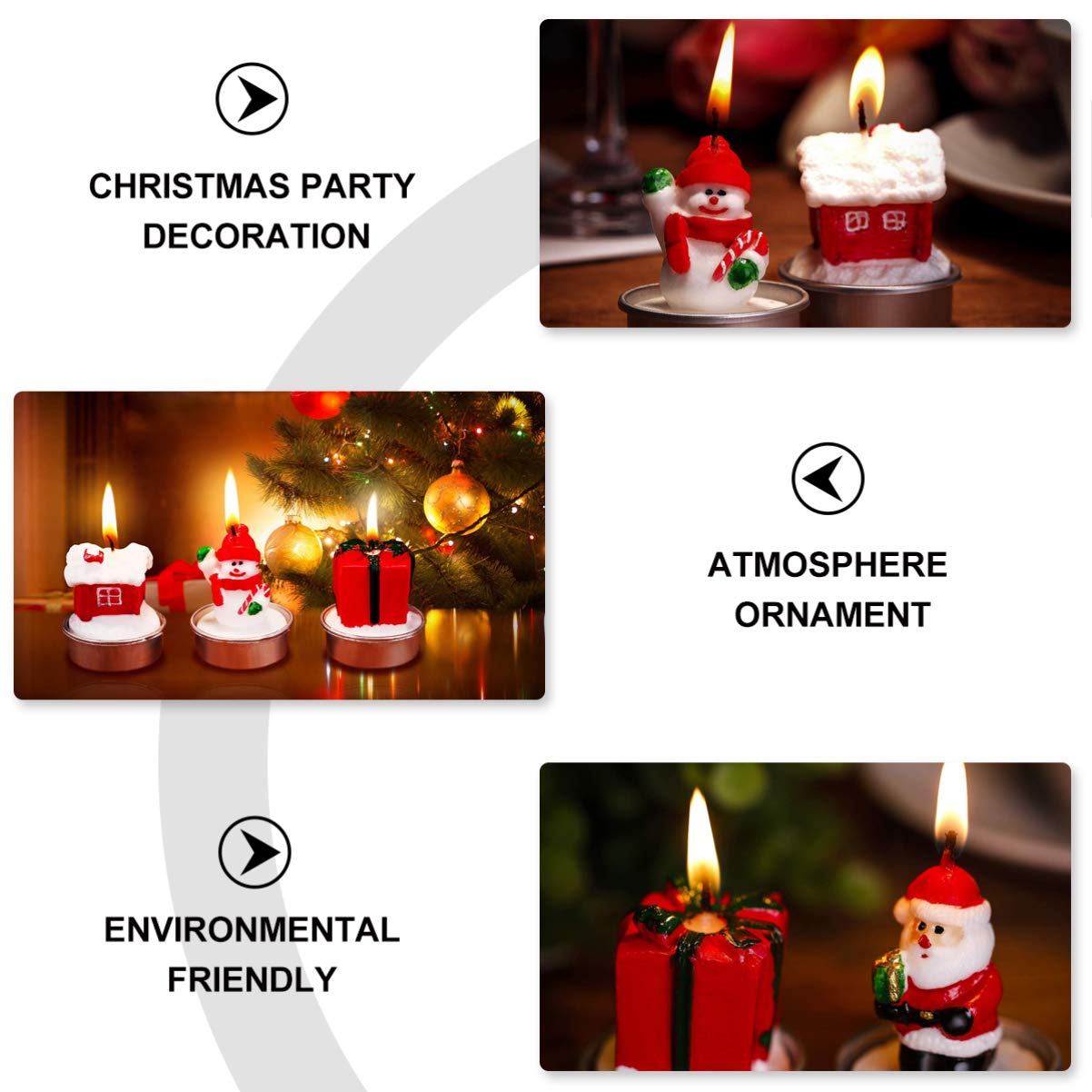 HEALLILY 15pcs Christmas Candles - White Wax Tealight Candles for Xmas Decorations, Holiday Parties, Romantic Proposals & Festive Home Decor