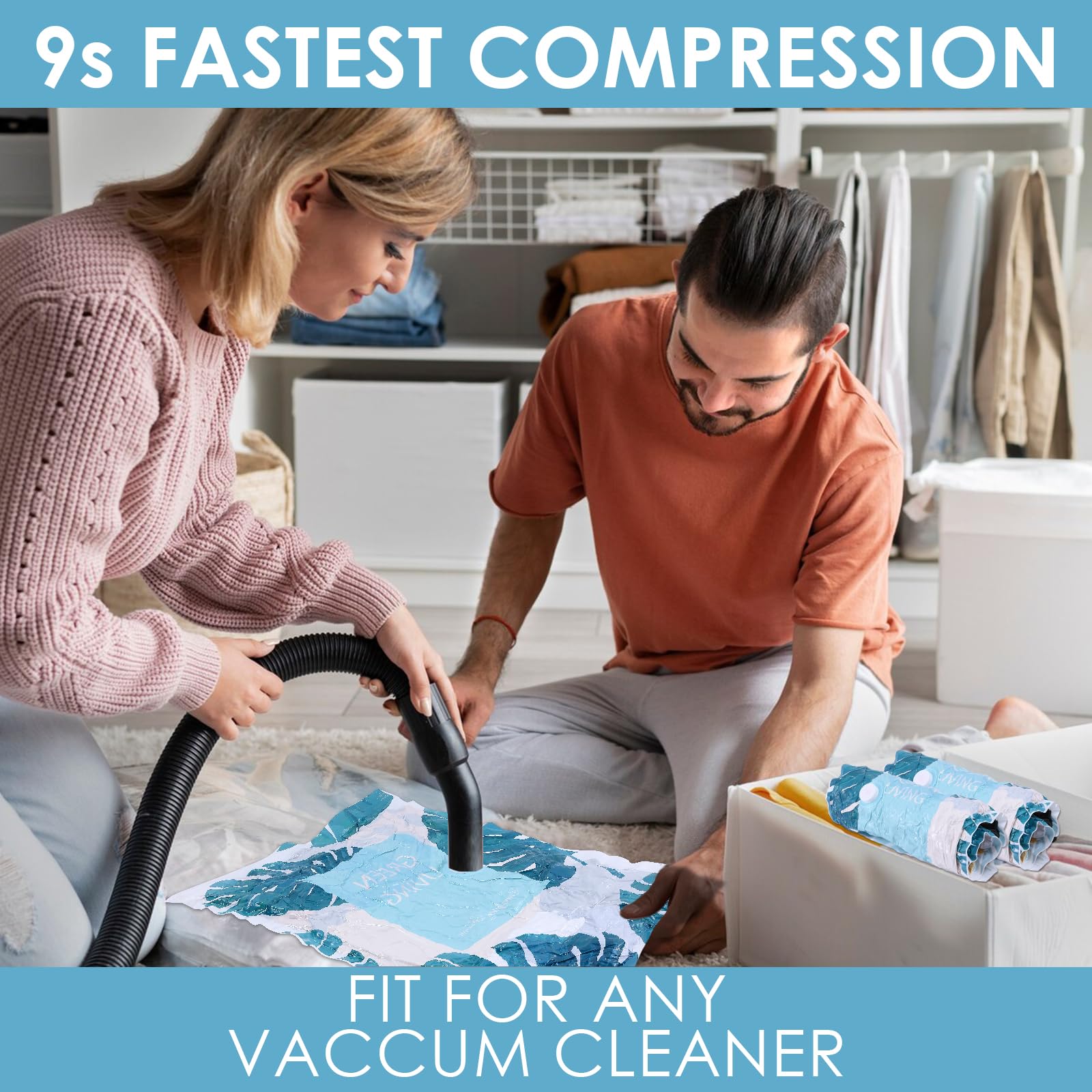 Vacuum Storage Space Saver Bags for Clothes, Comforters & Blankets - 4 Small, 4 Medium, 2 Large, 2 Jumbo Bags with Hand Pump - Perfect for Travel, Seasonal Storage & Home Organization