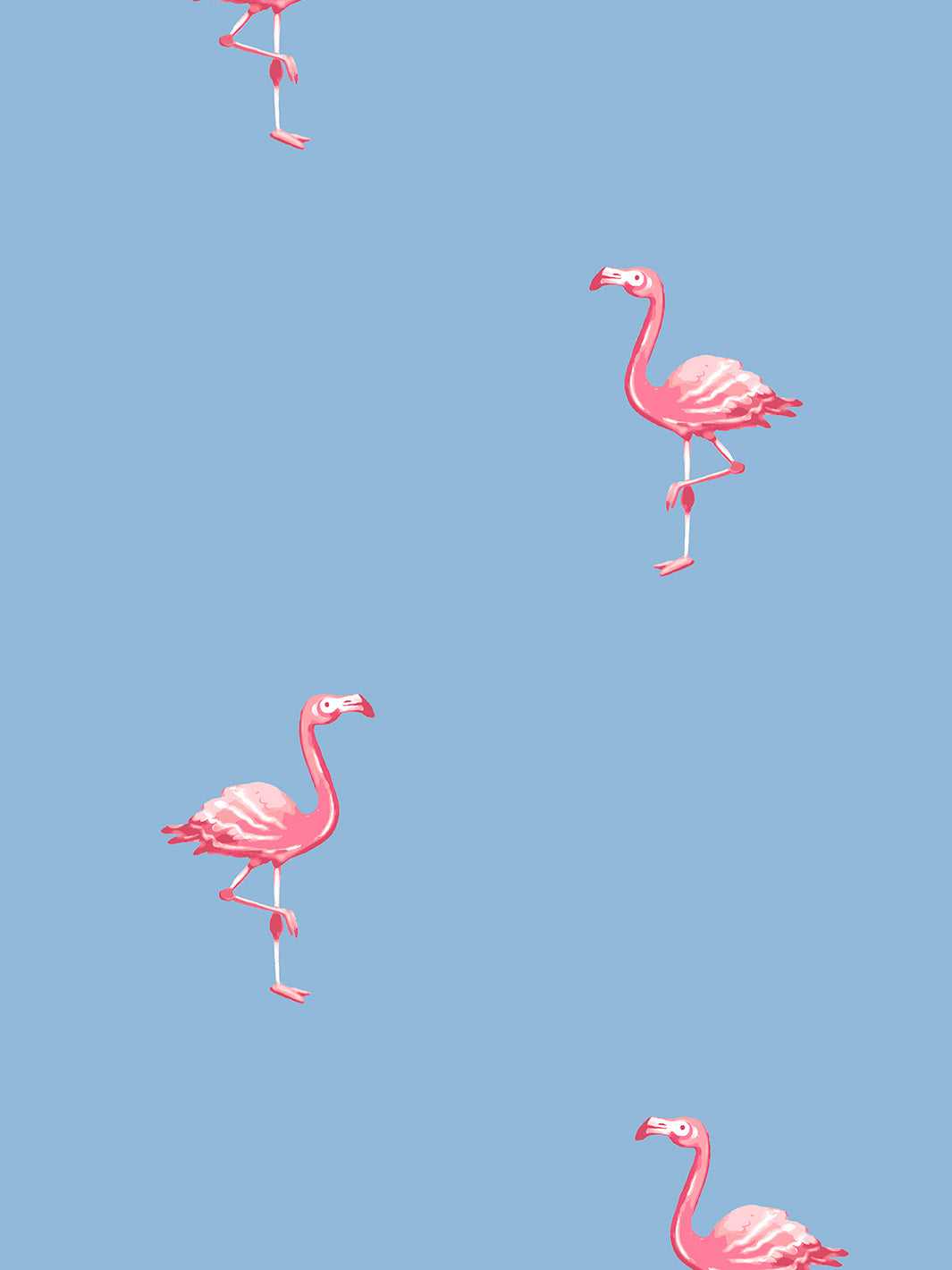 Barbie™ Land Flamingos Wallpaper - Pink Flamingo & Cornflower Blue Peel and Stick Wallpaper for Girls Room, Nursery, Playroom Decor