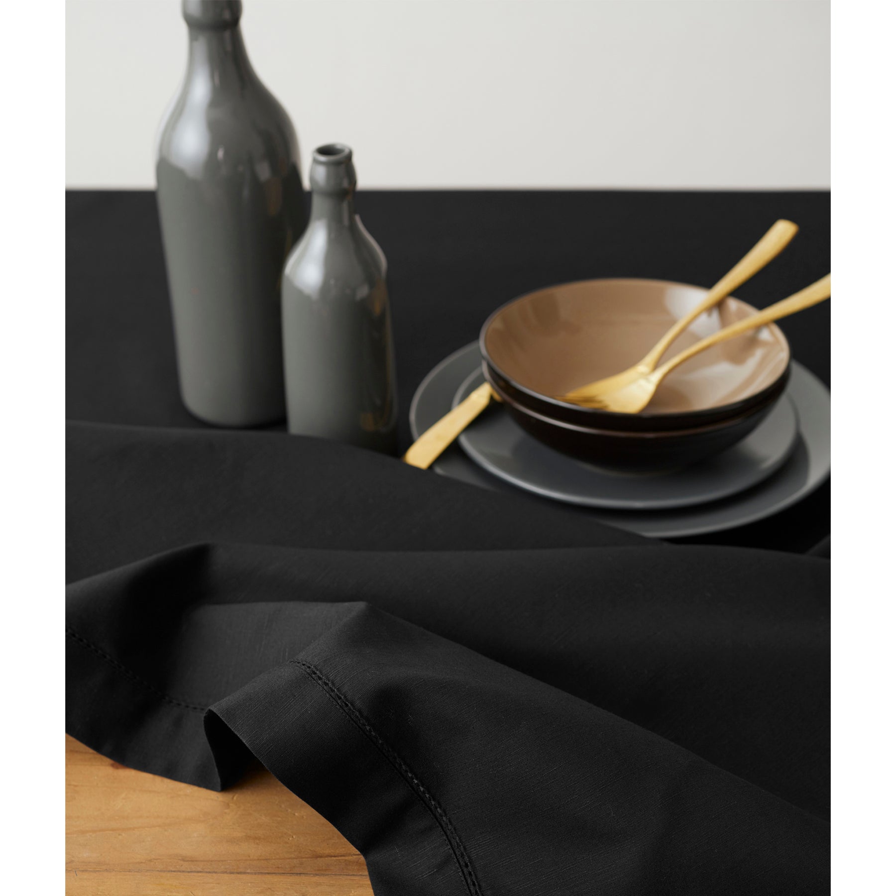 Premium Cotton Linen Hemstitch Tablecloth - Elegant Dining Table Cover for Home Decor, Parties & Special Occasions