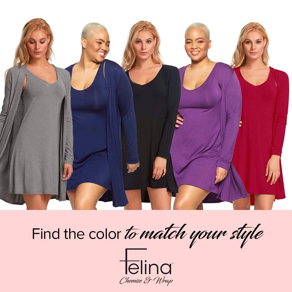 Felina Modal Tank Chemise & Wrap - Women's Soft Loungewear Set, Comfortable Pajama Sets for Women - Perfect for Home Relaxation, Spa Days & Cozy Evenings