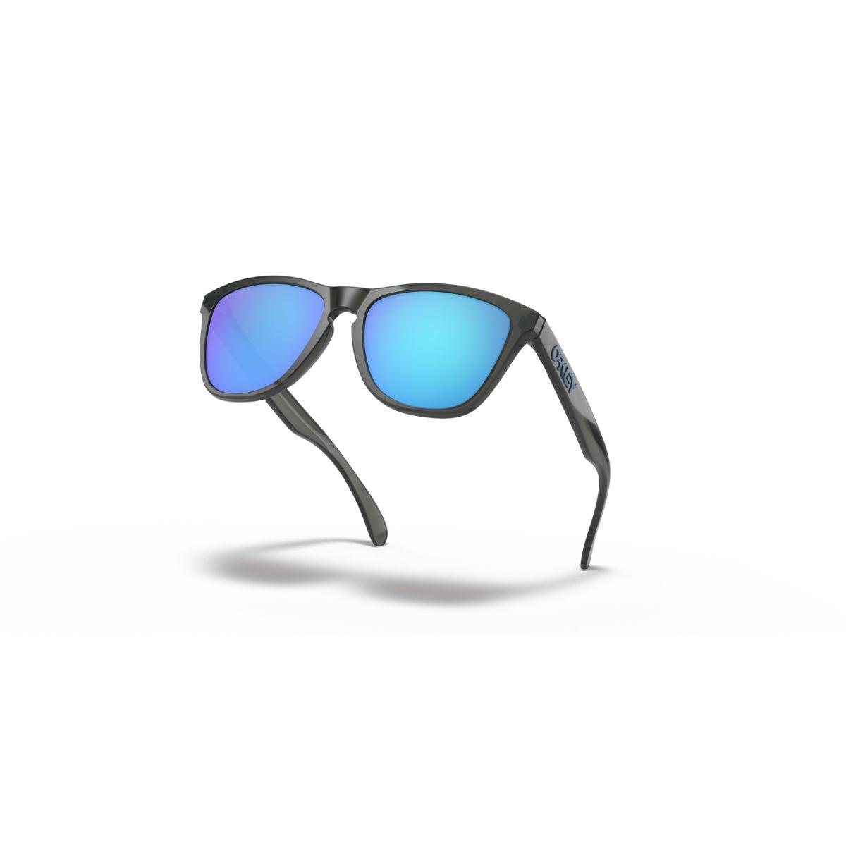 Oakley Frogskins Sunglasses - Low Bridge Fit, Grey Smoke Frame with Prizm Sapphire Lenses (Model 0OO9245-924574) | UV Protection for Running, Cycling & Outdoor Sports
