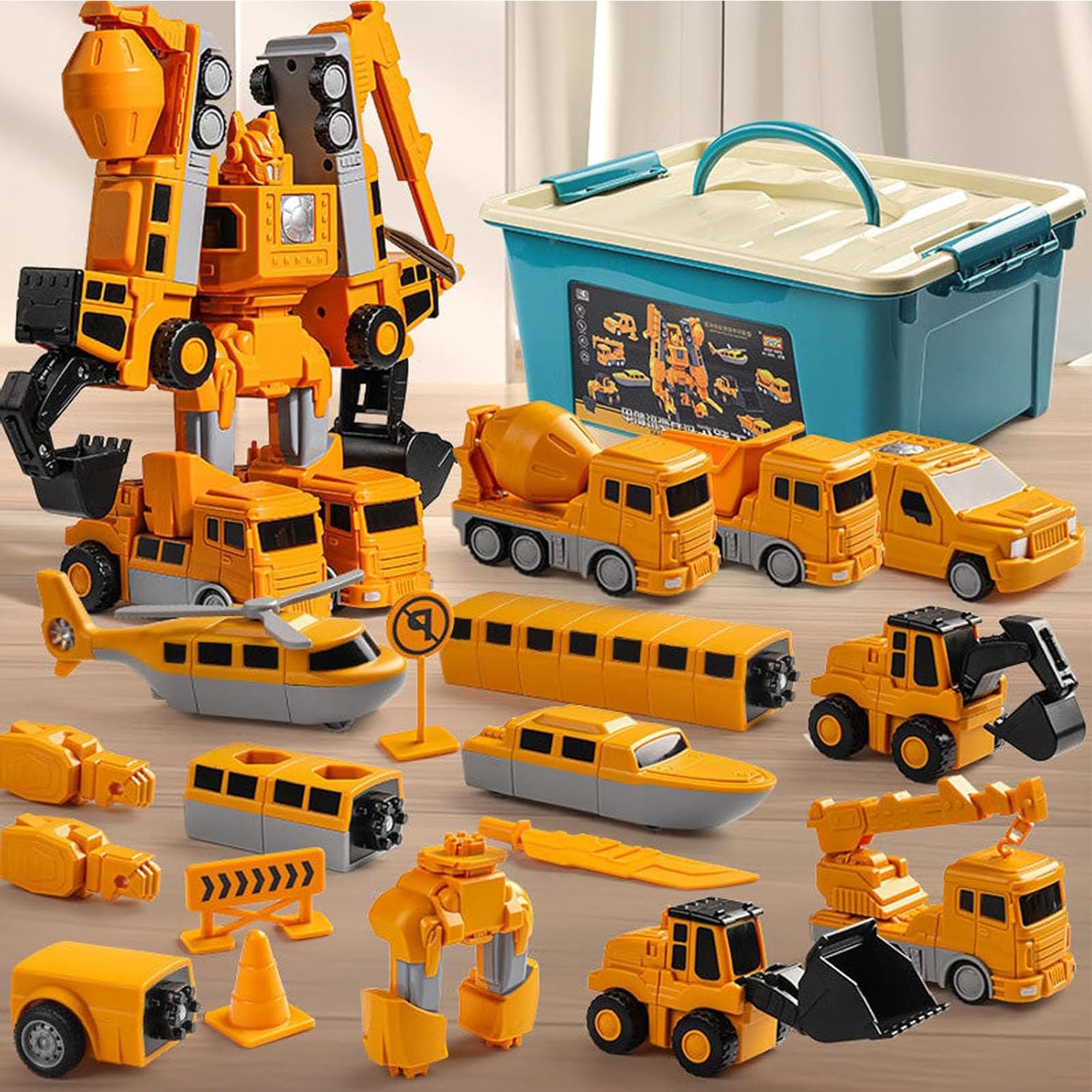 **7-in-1 Magnetic Transform Engineering Car Toy Set (35 Pcs) – STEM Construction Vehicle Building Kit with Storage Box for Kids Ages 4-6 – Perfect for Creative Play, Birthday Gifts & Educational Fun**