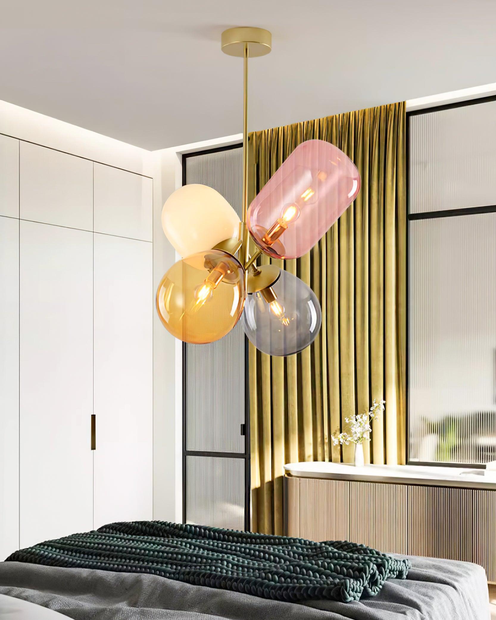 Elegant Balloon Glass Pendant Light - Modern Hanging Chandelier for Dining Room, Kitchen Island & Bedroom Decor