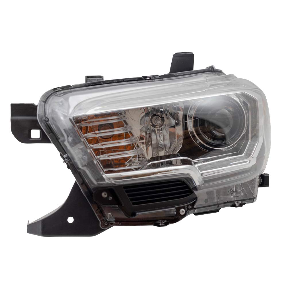 2016-2023 Toyota Tacoma Left Driver Side Halogen Headlight Assembly with LED DRL - Brock Aftermarket Replacement Compatible with Halogen Fog Lights - Perfect for Night Driving & Off-Road Adventures