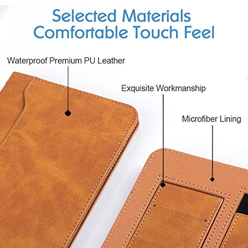 Premium PU Leather Protective Cover with Hand Strap & Stand for Kindle Paperwhite 10th Gen (2018) - Durable Case Fits All Paperwhite Models - Perfect for Reading, Travel & Commuting (Black)