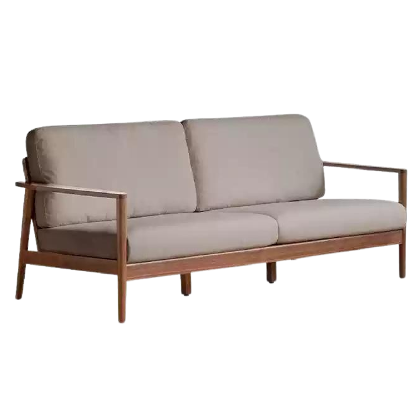 Modern Black Walnut Solid Wood Sofa - Durable & Stylish Living Room Furniture for Home & Office Use