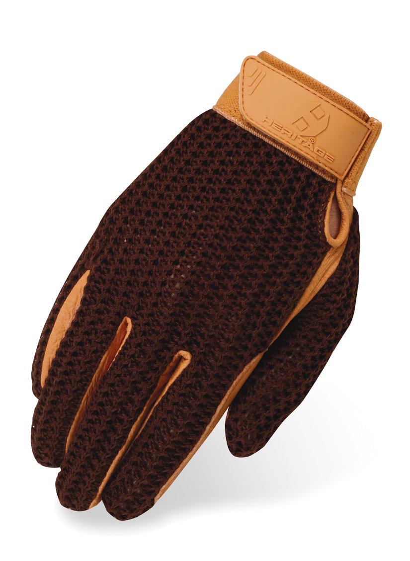 Heritage Crochet Riding Gloves for Equestrian & Horseback Riding - Breathable & Stylish Equestrian Gloves for Women & Men - Perfect for Dressage, Show Jumping & Outdoor Riding