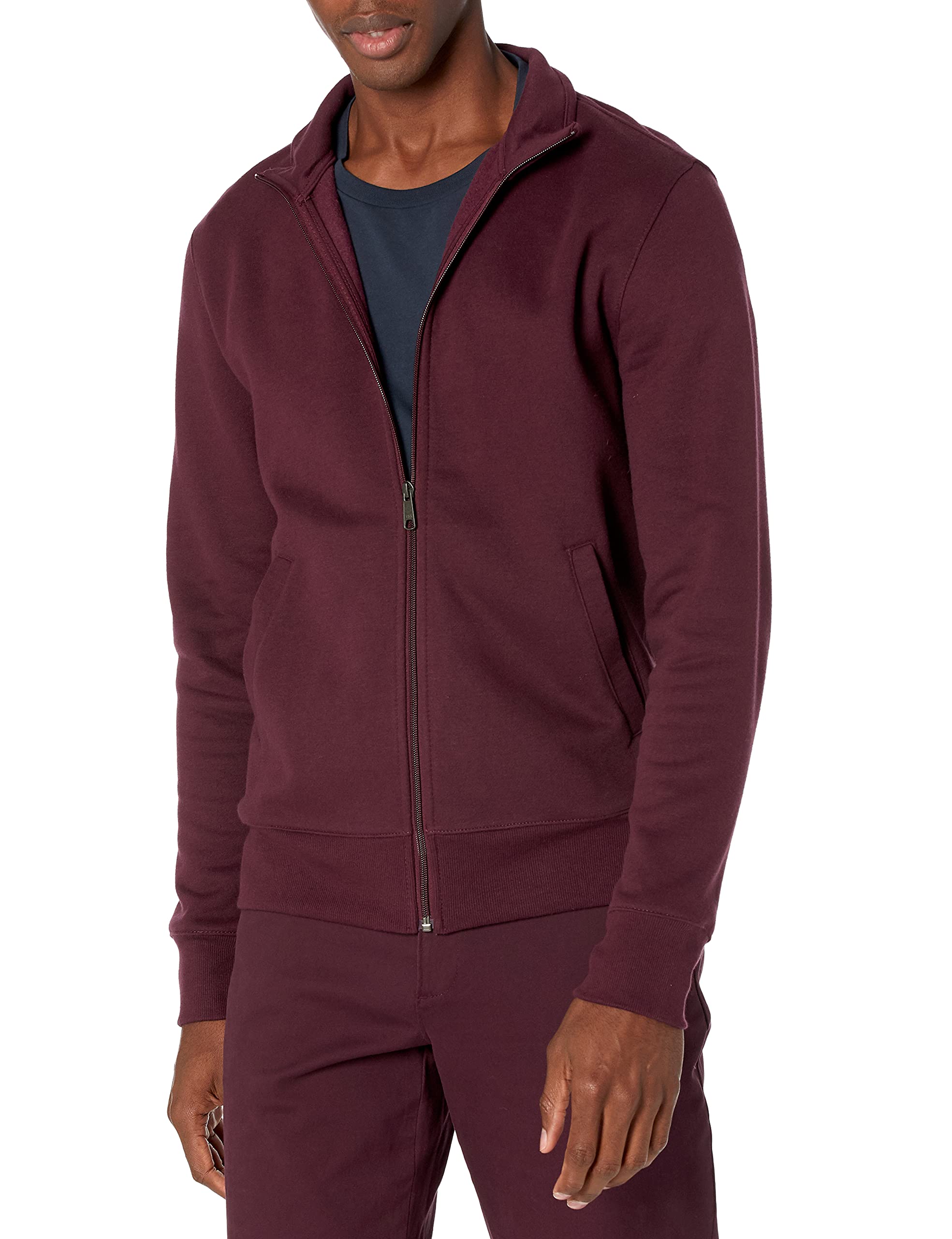 Amazon Essentials Men's Fleece Mock Neck Zip-Up Sweatshirt - Warm Casual Pullover for Winter, Gym & Outdoor Activities