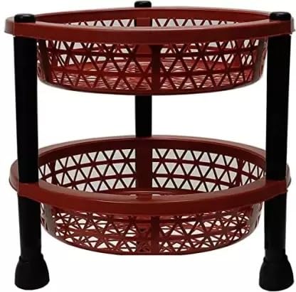 REGOLITH ENTERPRISES Multipurpose Plastic Basket Stand Rack - DIY Kitchen Organizer for Fruits, Vegetables & Storage | Space-Saving Home & Pantry Solution