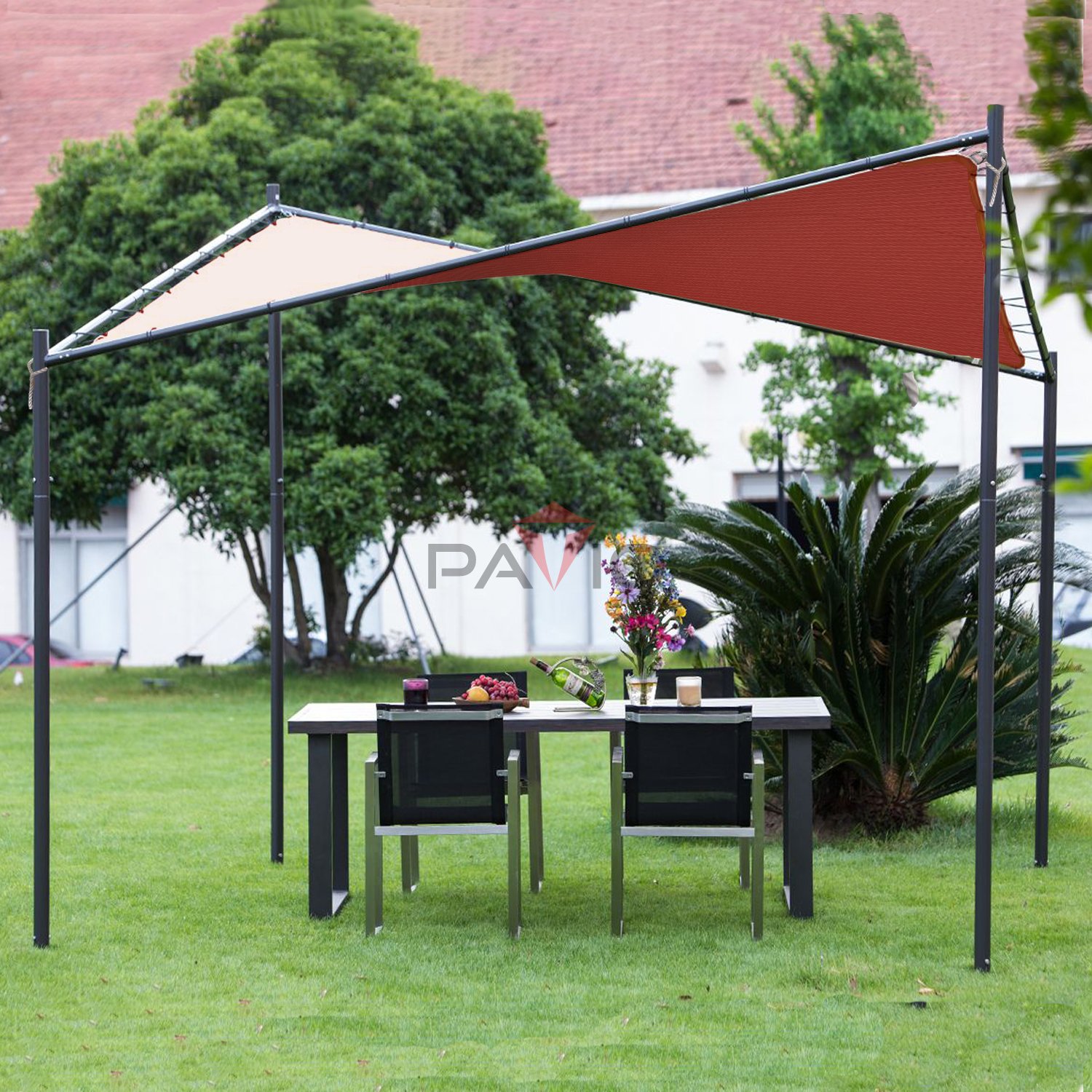 22'x32' UV Block Sun Shade Cloth with Grommets - Rectangle Shade Sail Canopy for Patio, Pergola & Backyard Deck - Red Outdoor Sun Protection Fabric for Gardening, Poolside & BBQ Parties
